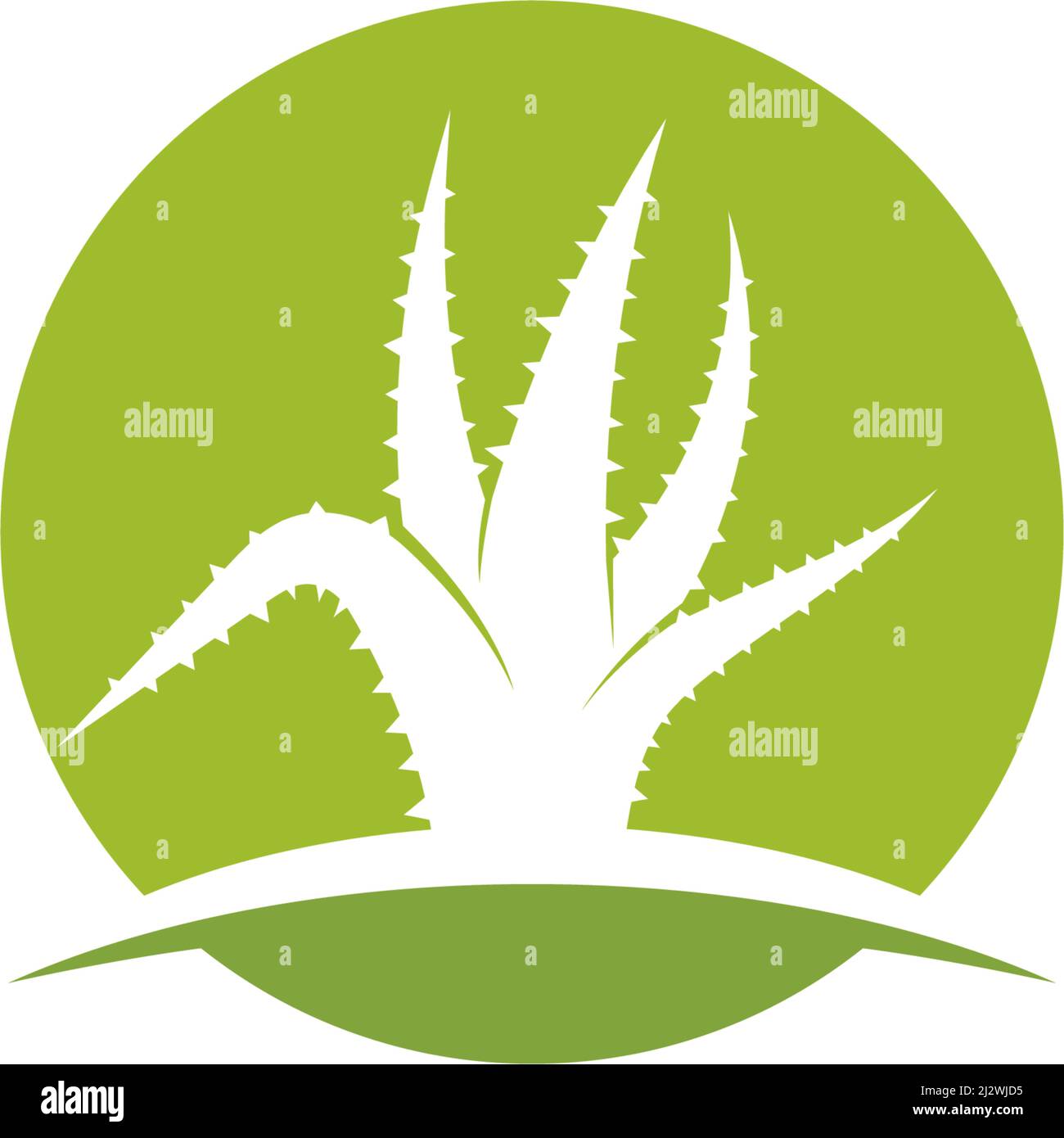 Modello di immagine vettoriale del logo Aloe vera Illustrazione Vettoriale