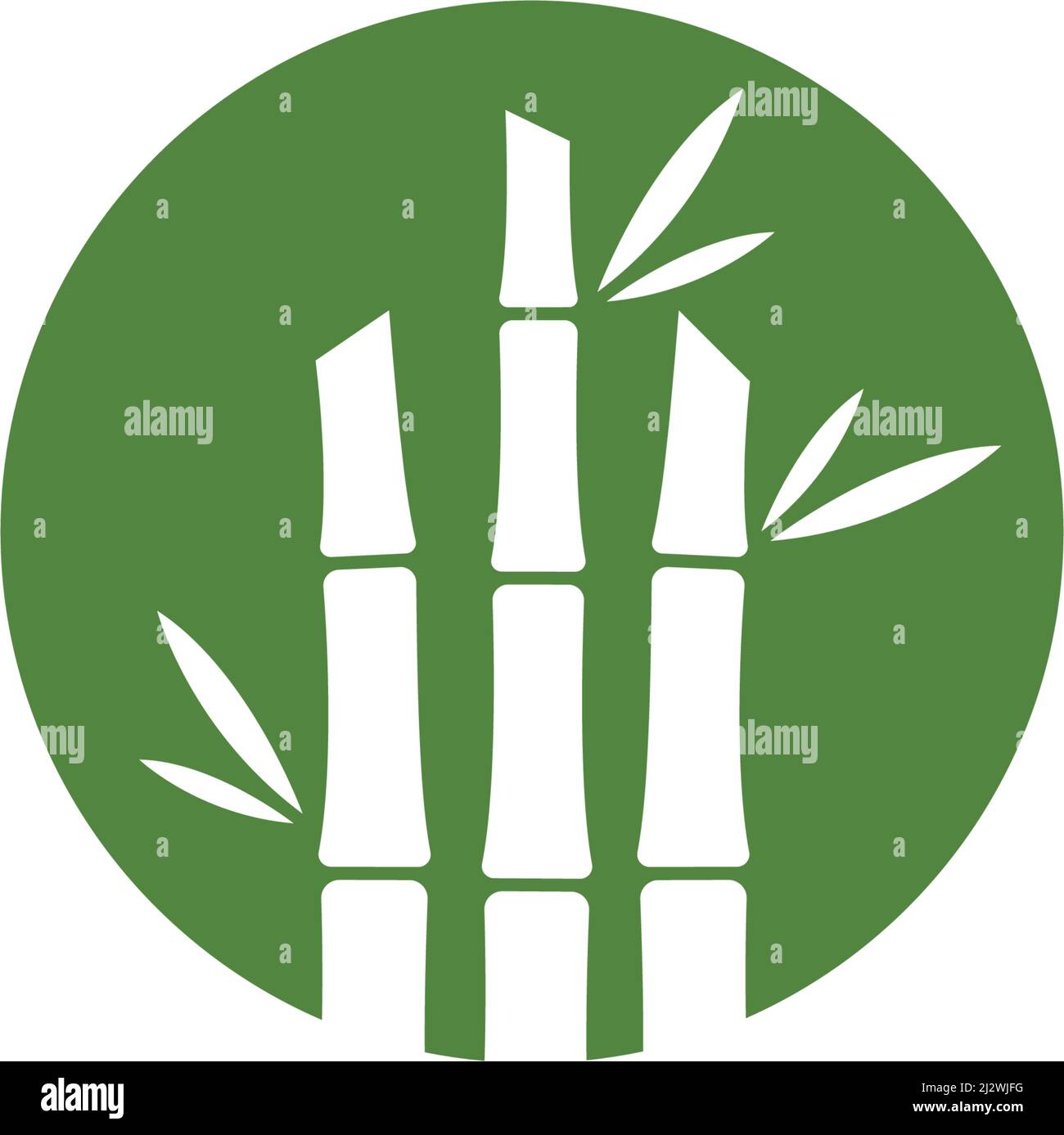 Bambù albero logo ilustration modello vettoriale Illustrazione Vettoriale