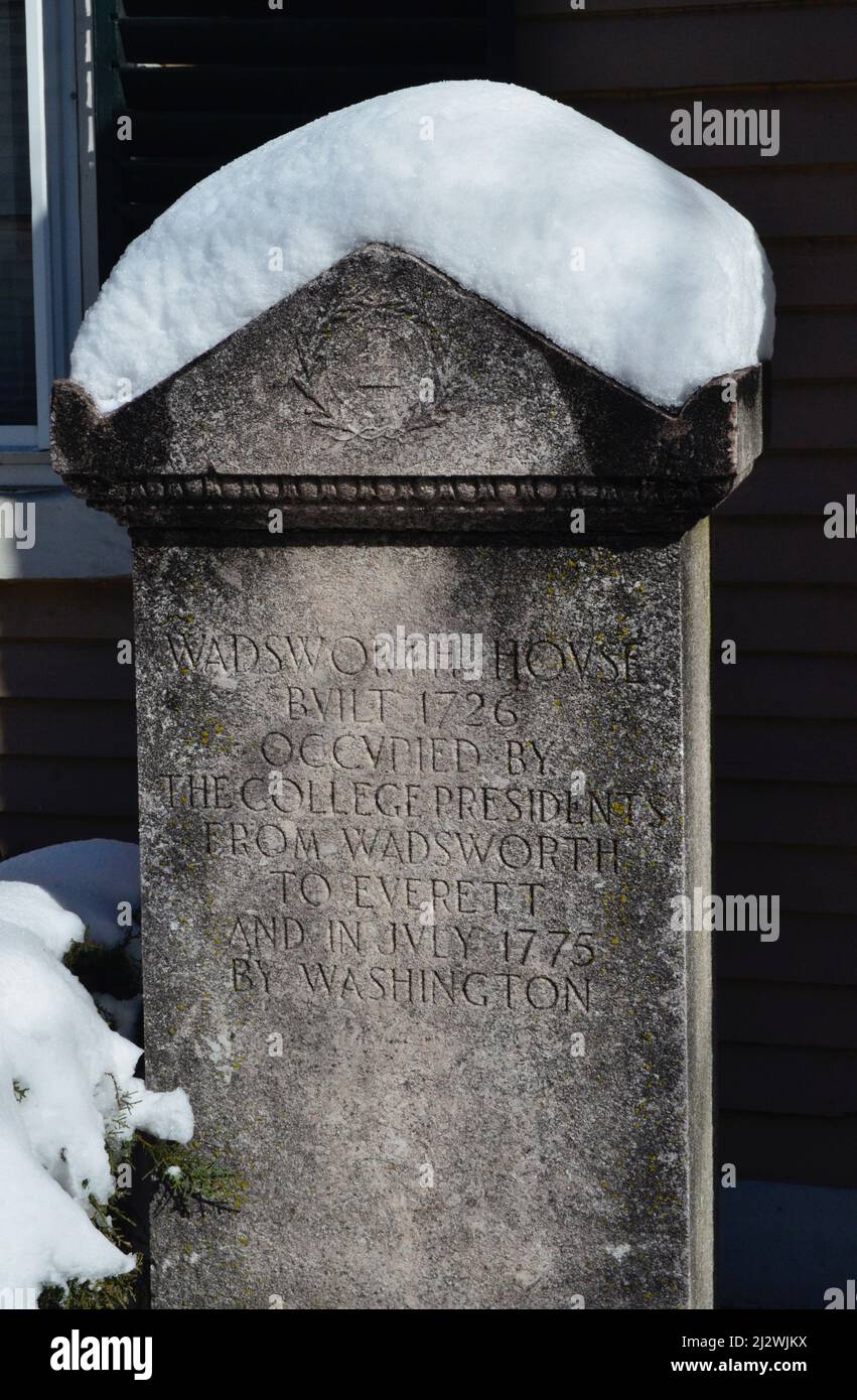 Casa storica a Cambridge, Massachusetts, un tempo occupata da George Washington Foto Stock