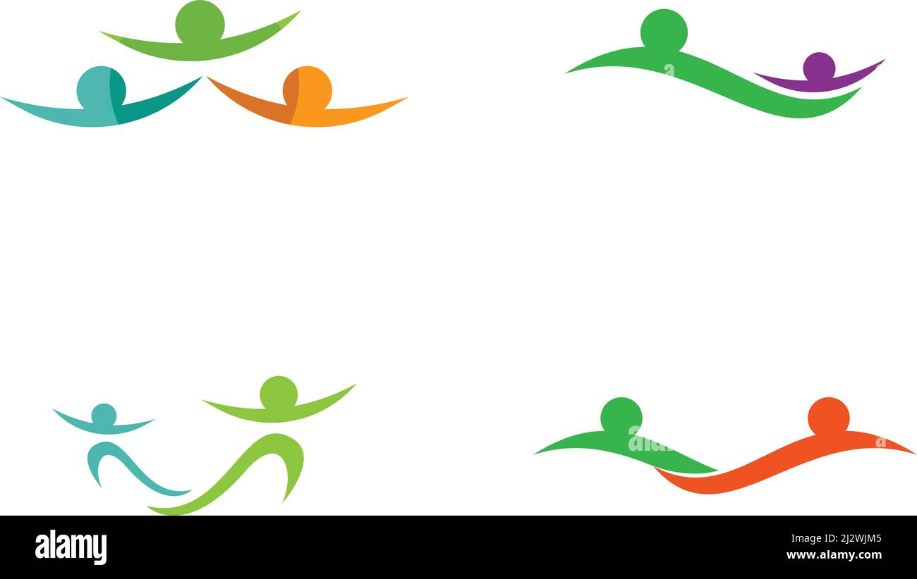 Community, network e social logo modello di disegno vettore Illustrazione Vettoriale