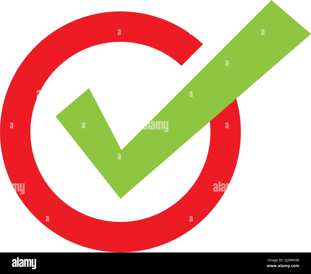 Icona segno di spunta V modello logo lettera Illustrazione Vettoriale