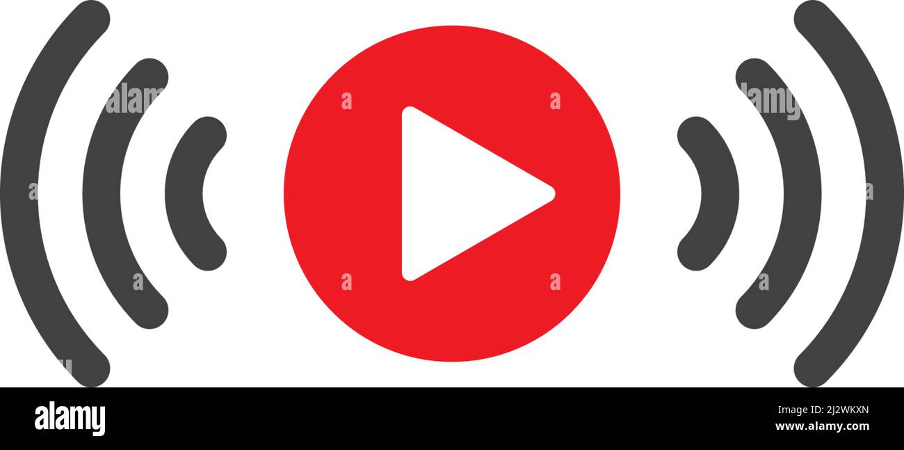 Modello vettoriale icona logo di riproduzione live streaming Illustrazione Vettoriale