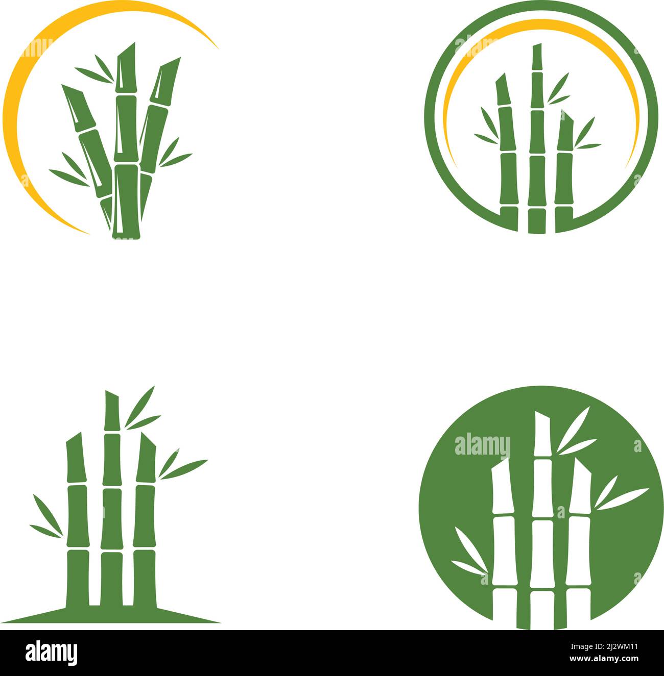 Bambù albero logo ilustration modello vettoriale Illustrazione Vettoriale