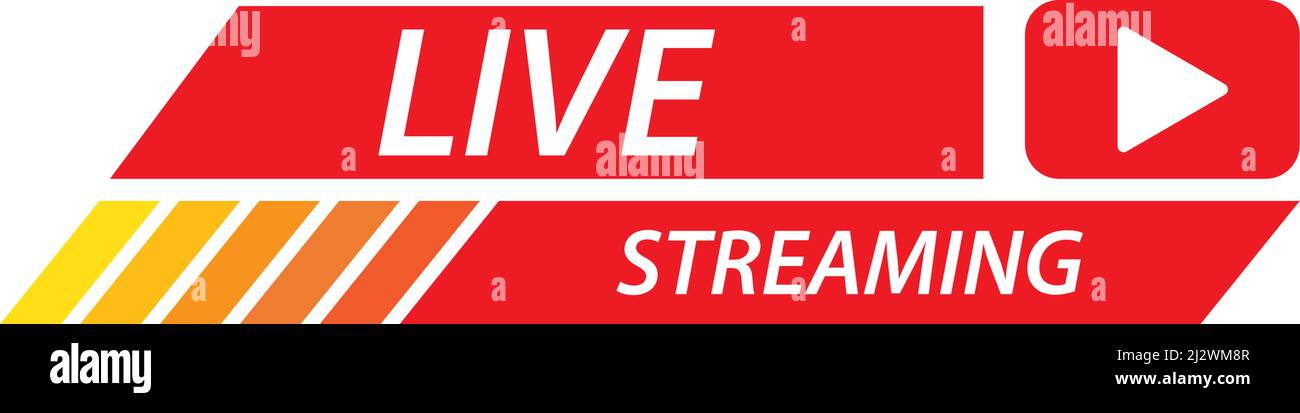 Modello vettoriale icona logo di riproduzione live streaming Illustrazione Vettoriale