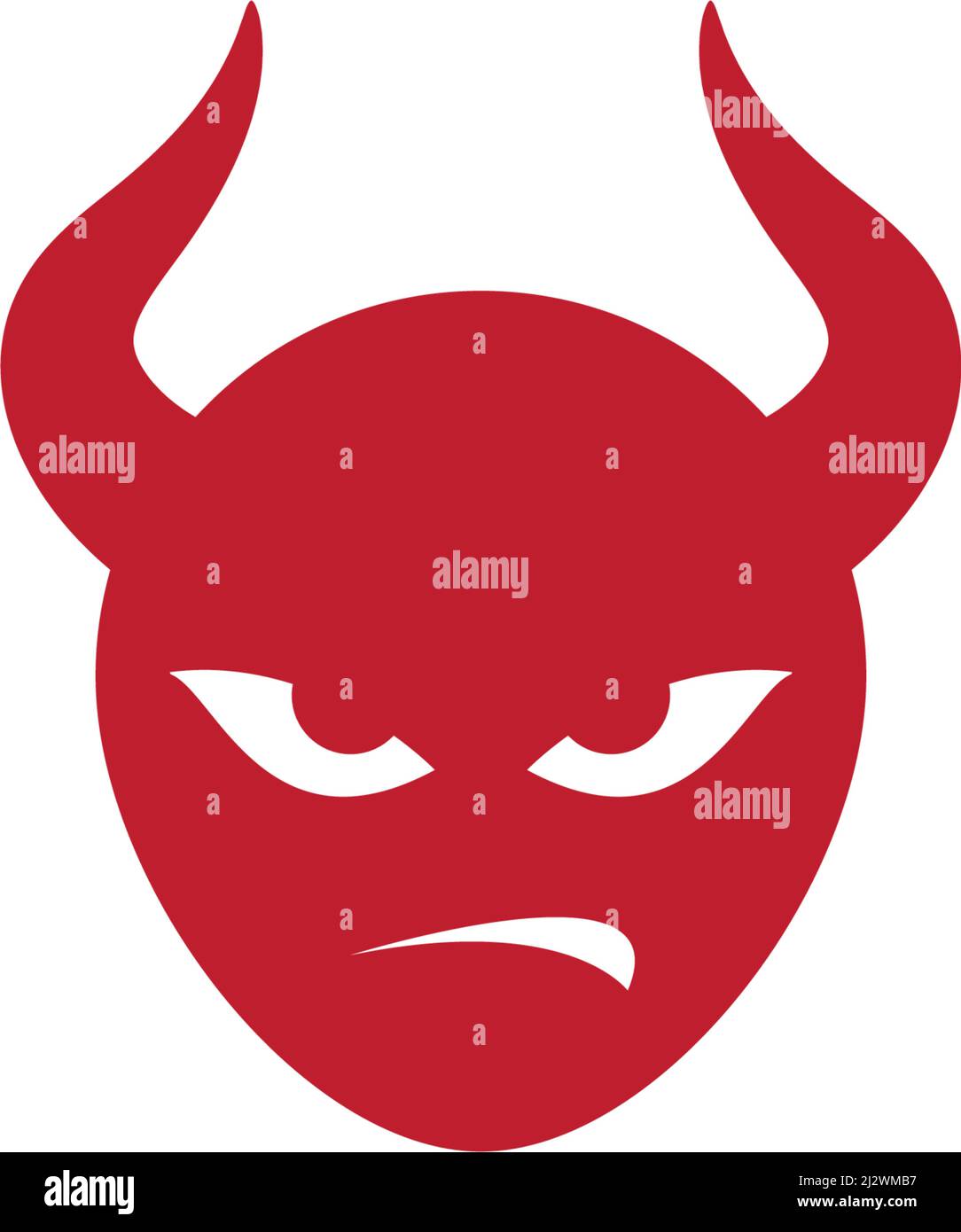 Modello vettoriale di ilustration del logo del diavolo Illustrazione Vettoriale