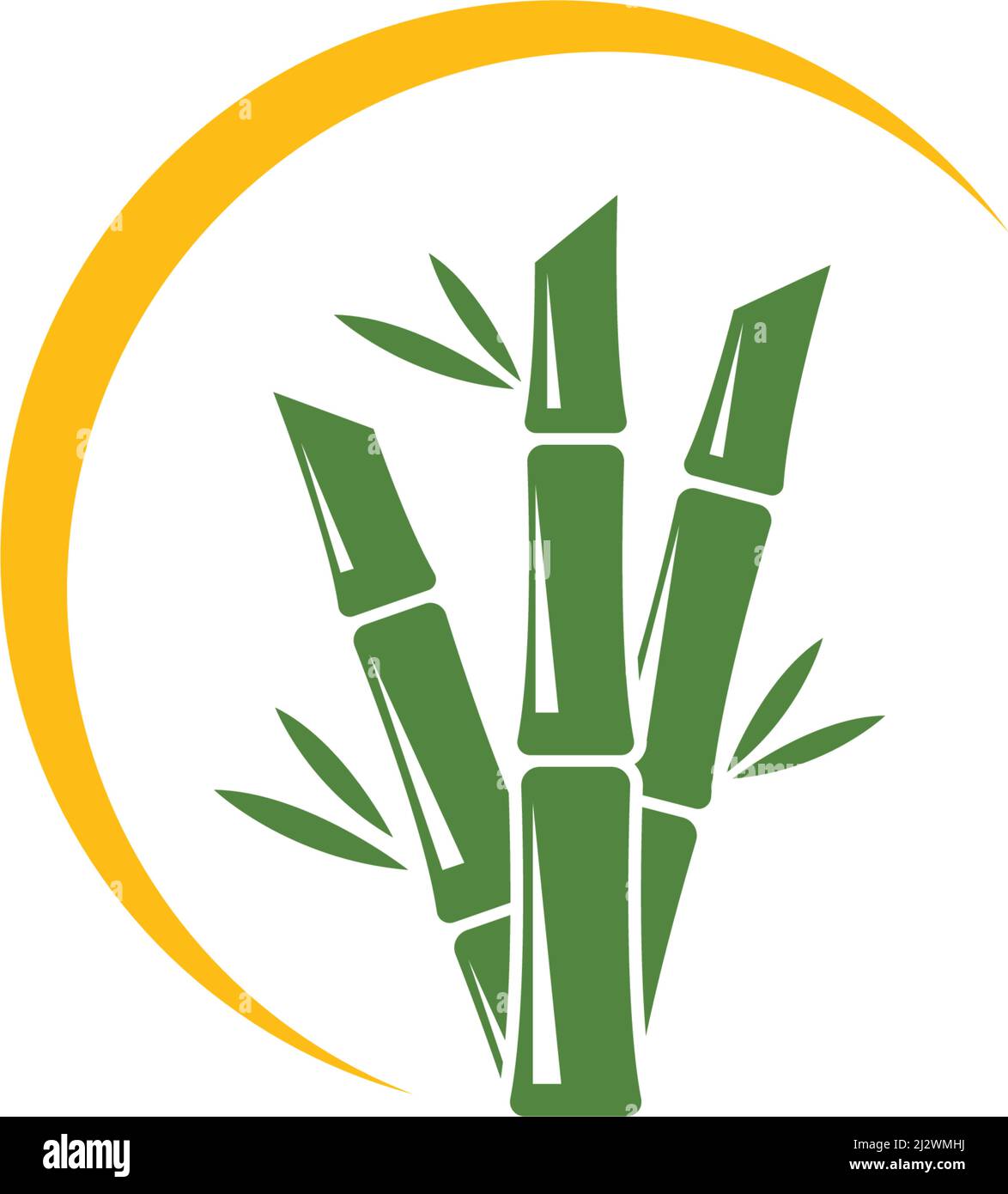 Bambù albero logo ilustration modello vettoriale Illustrazione Vettoriale