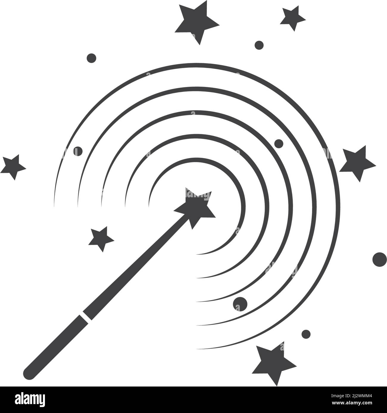 Modello vettoriale icona bacchetta magica Illustrazione Vettoriale