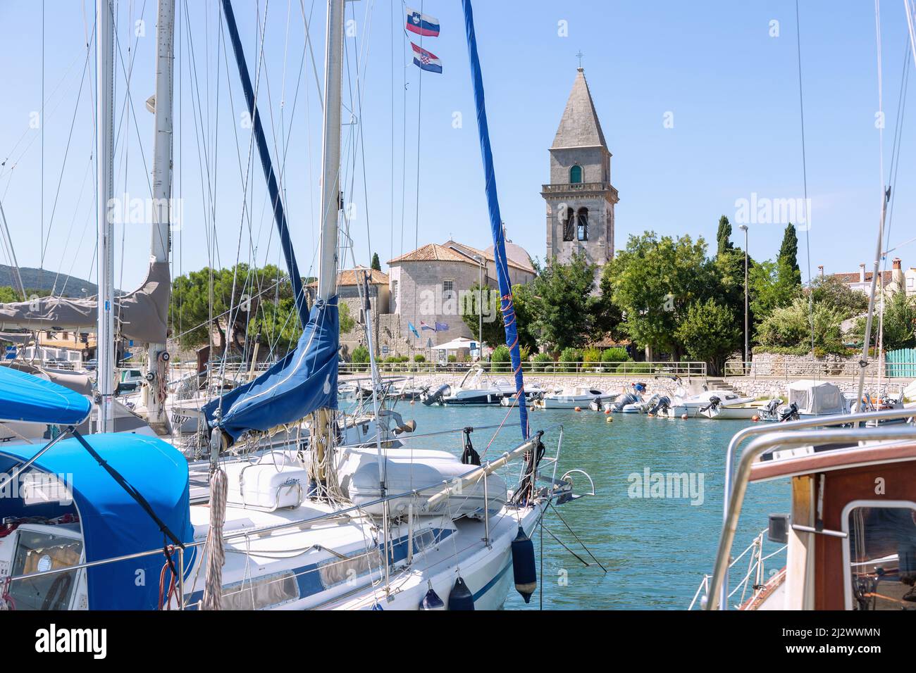 Osor; isola di Cres; Porto, Chiesa dell'Assunzione Foto Stock