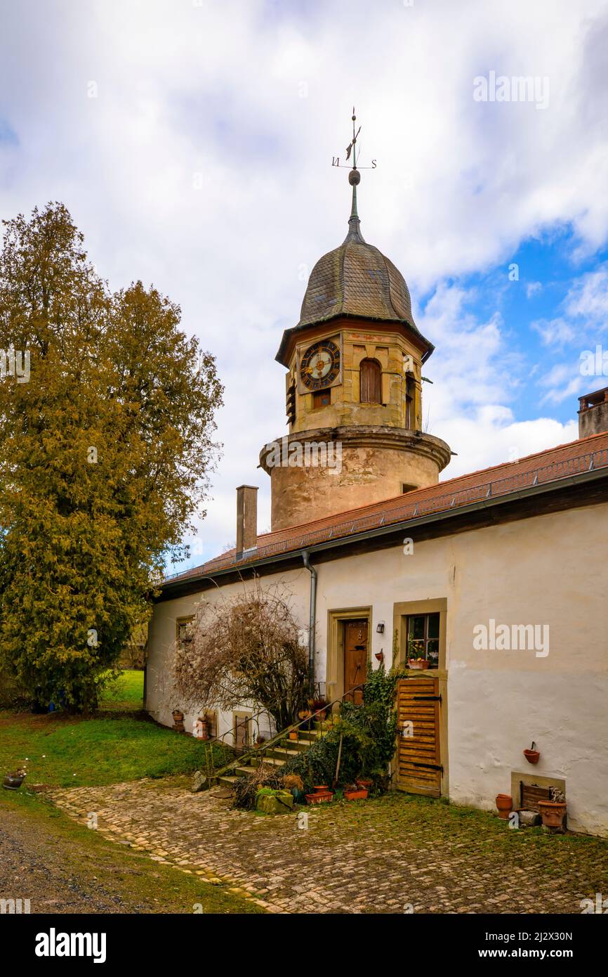 Castello di Schwarzenberg, Scheinfeld, Neustadt an der Aisch, Franconia media, Baviera, Germania, Europa Foto Stock