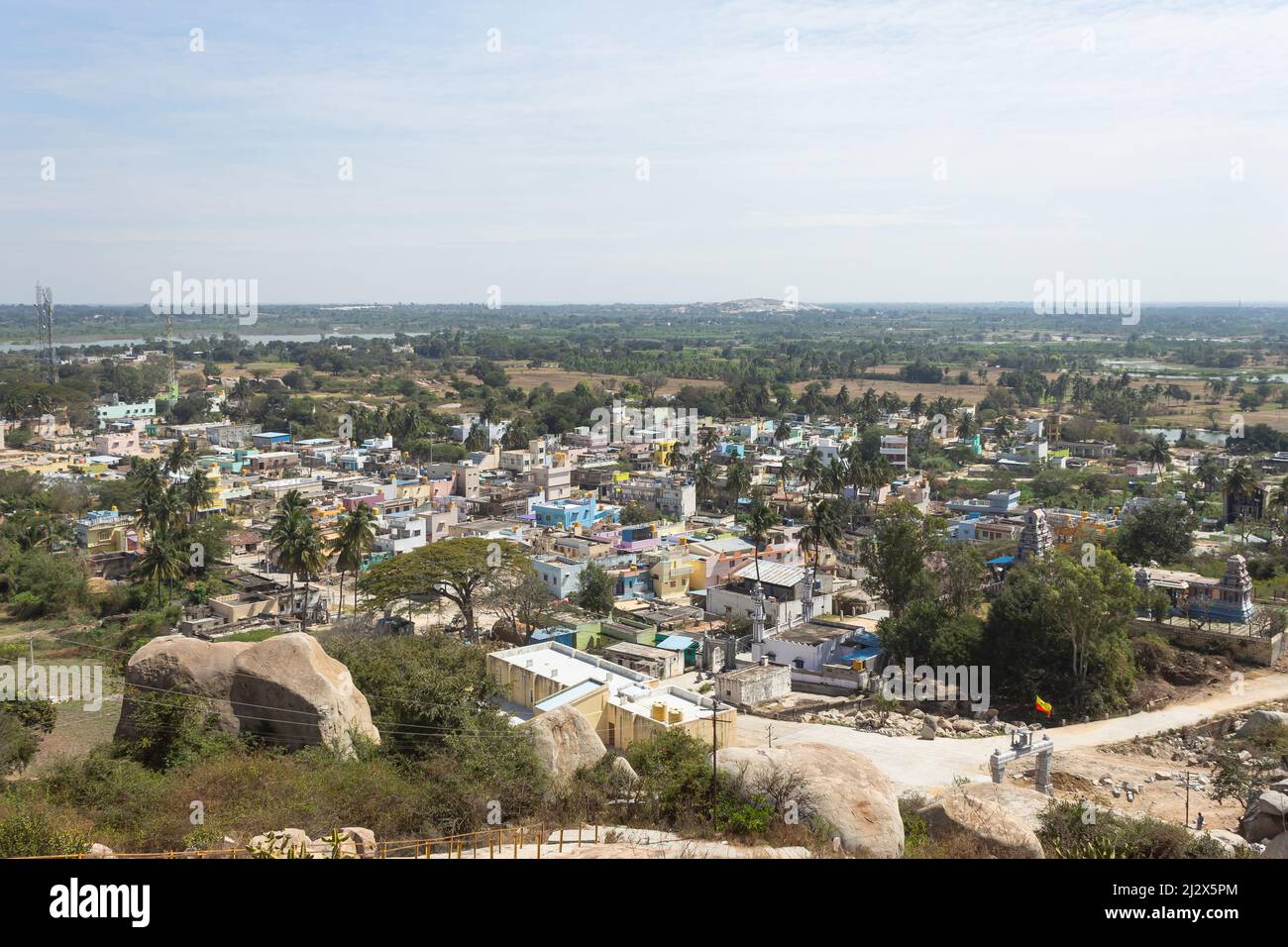 Bella vista Avani Village, da Avani Betta, Kolar, Karnataka, India Foto Stock