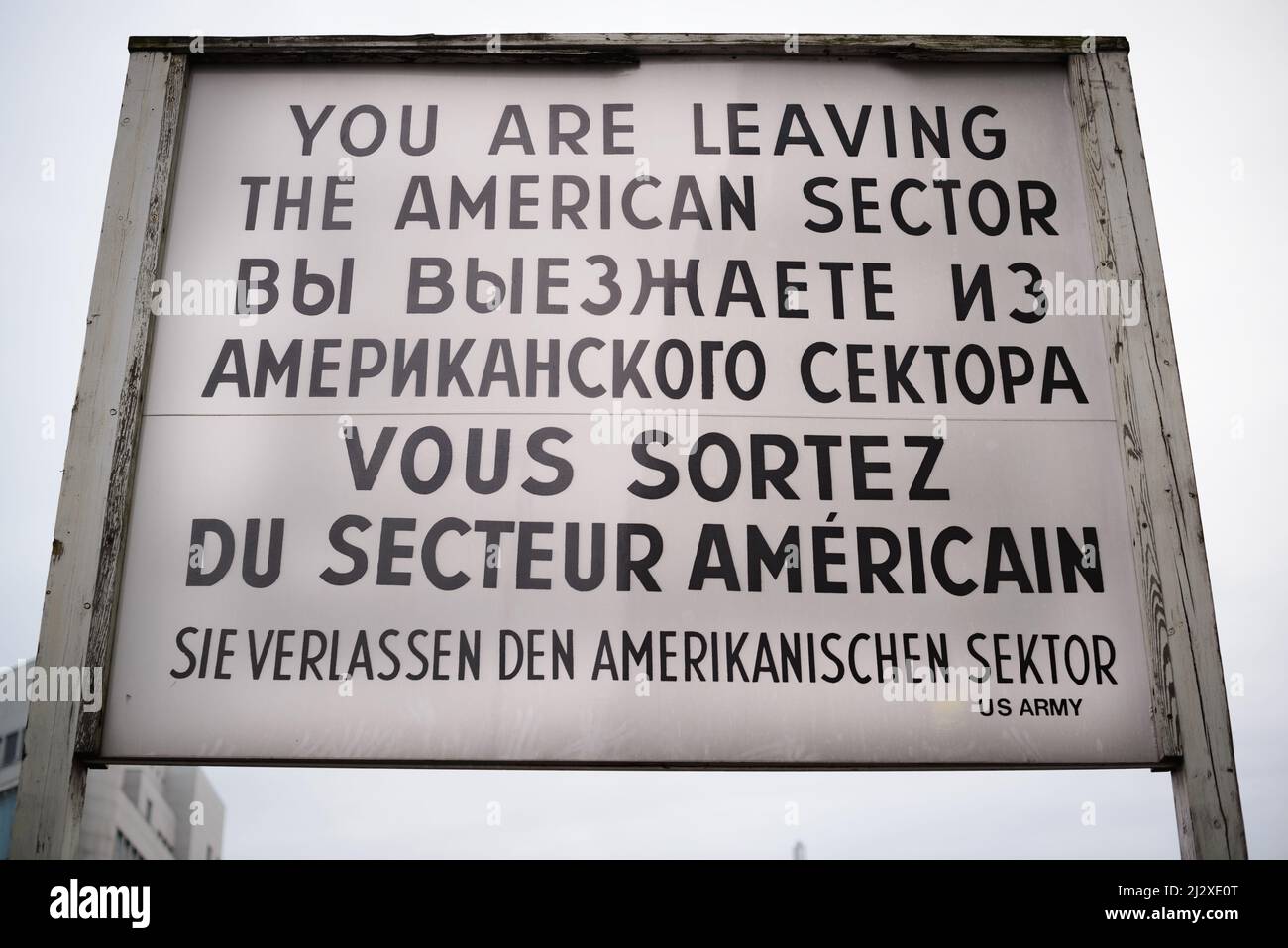A Berlino, Germania, si lascia il segno del settore americano. Foto Stock