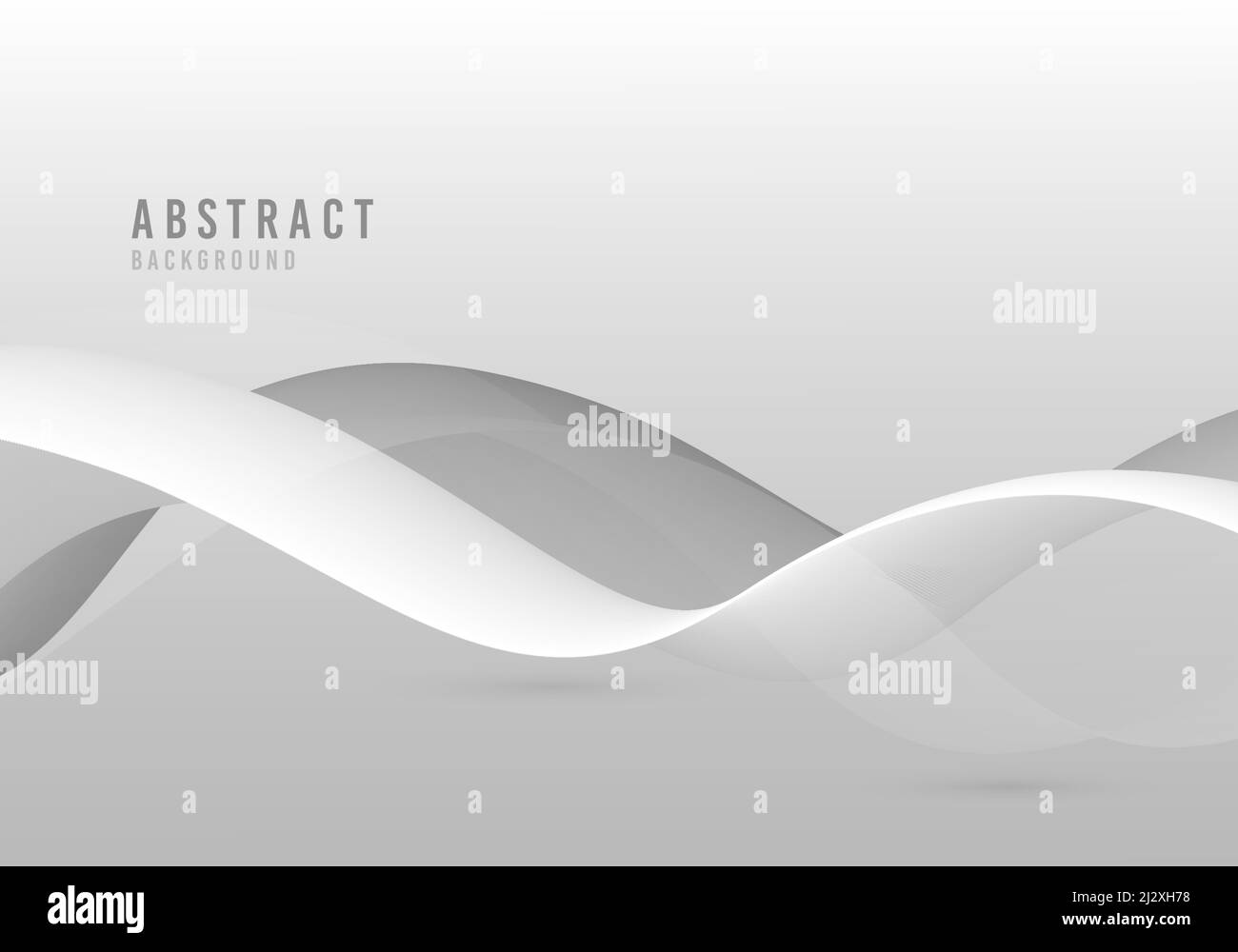 Grafica decorativa con motivo ondulato astratto bianco e grigio. Progettazione sovrapposta per lo sfondo dell'oggetto isolato. Vettore di illustrazione Illustrazione Vettoriale