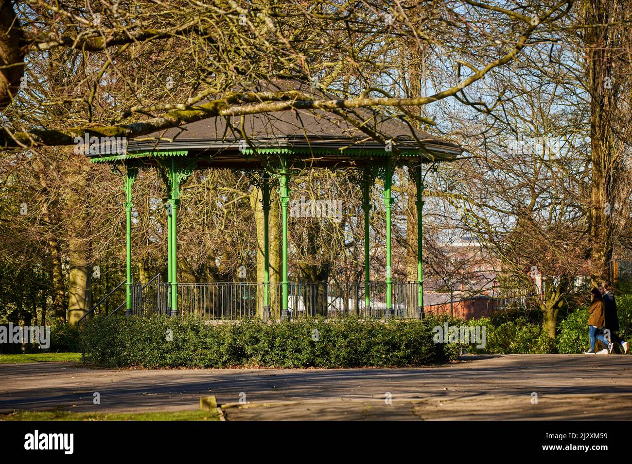 Macclesfield , Cheshire. Victoria Park Bandstand Foto Stock