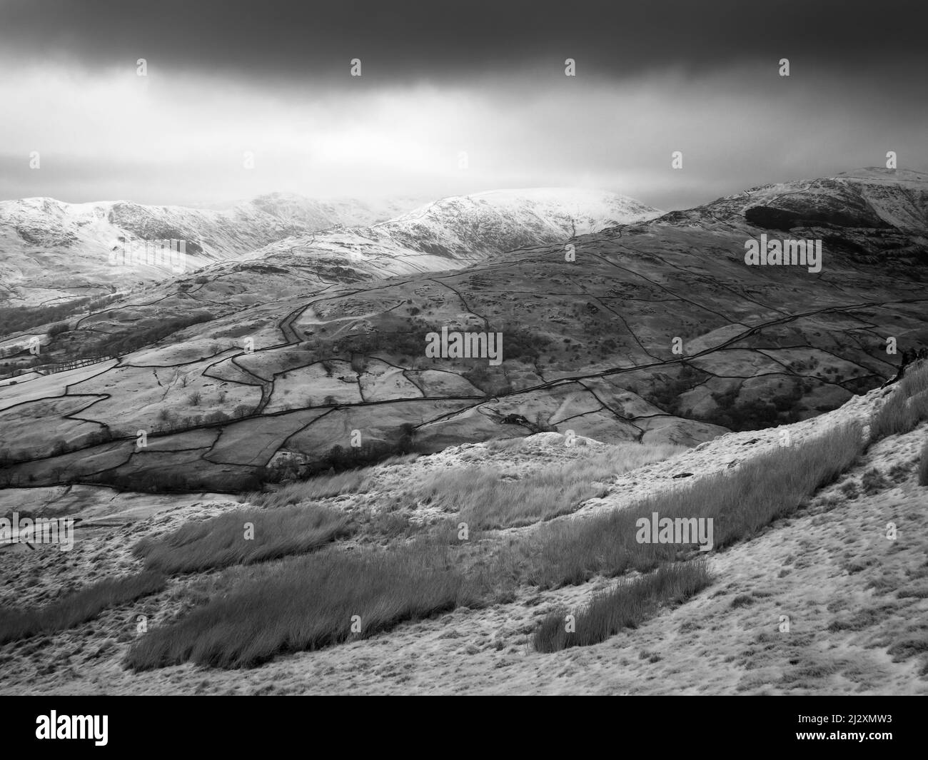Scandale cadde dal versante occidentale di Wansfell nel Lake District National Park, Cumbria, Inghilterra. Foto Stock