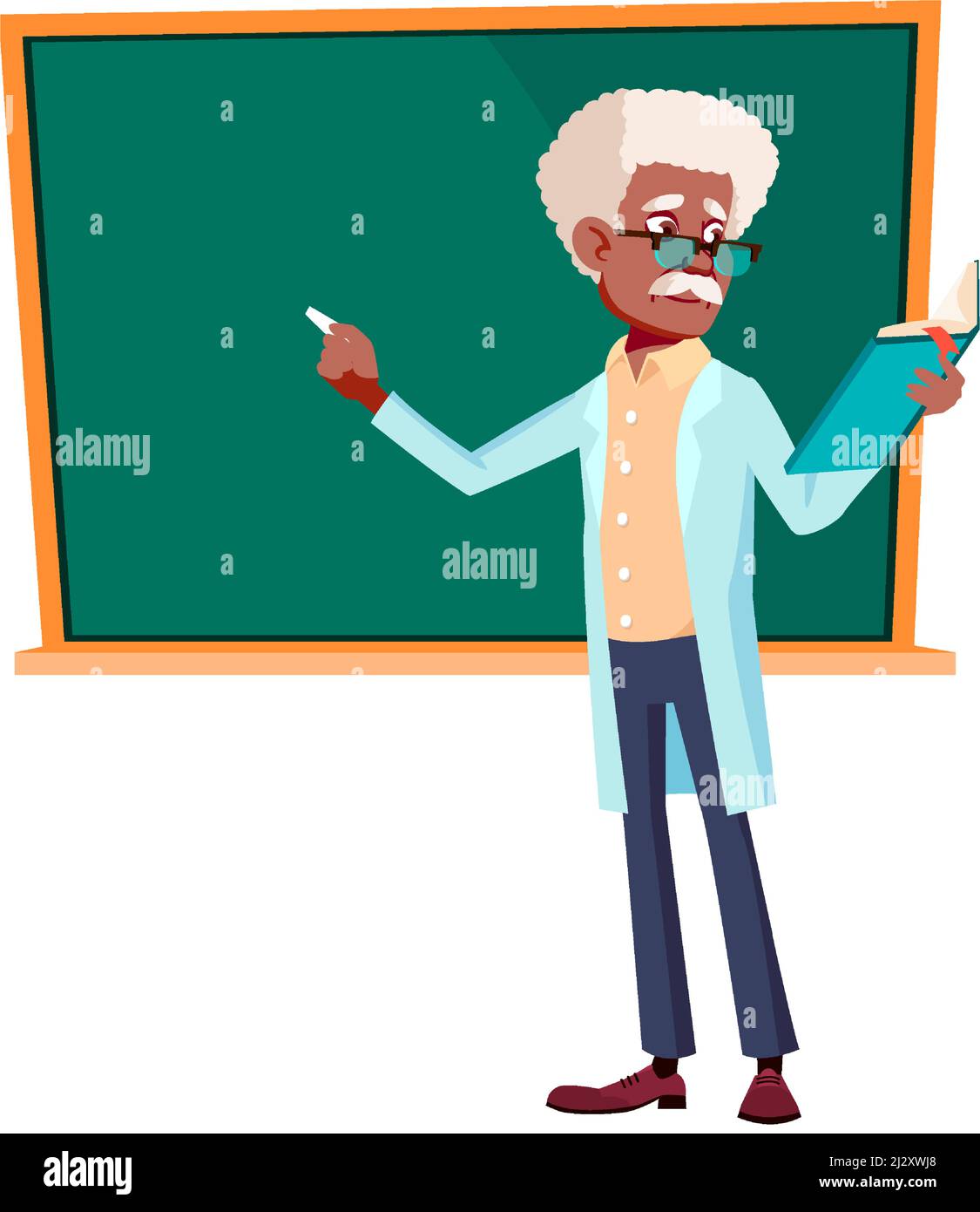 Libro di lettura del professore dell'uomo anziano in Vector della classe Illustrazione Vettoriale