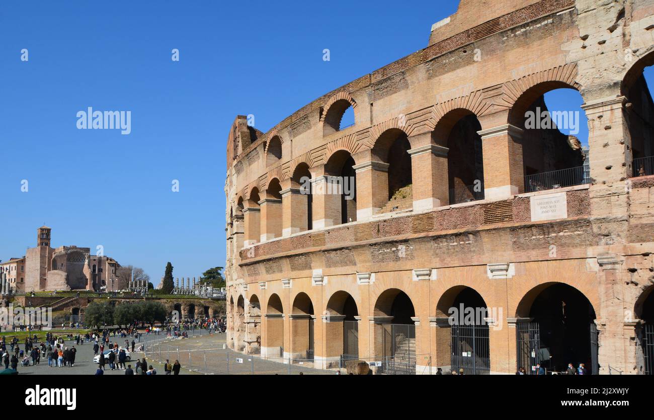 il colosseo a Roma Foto Stock