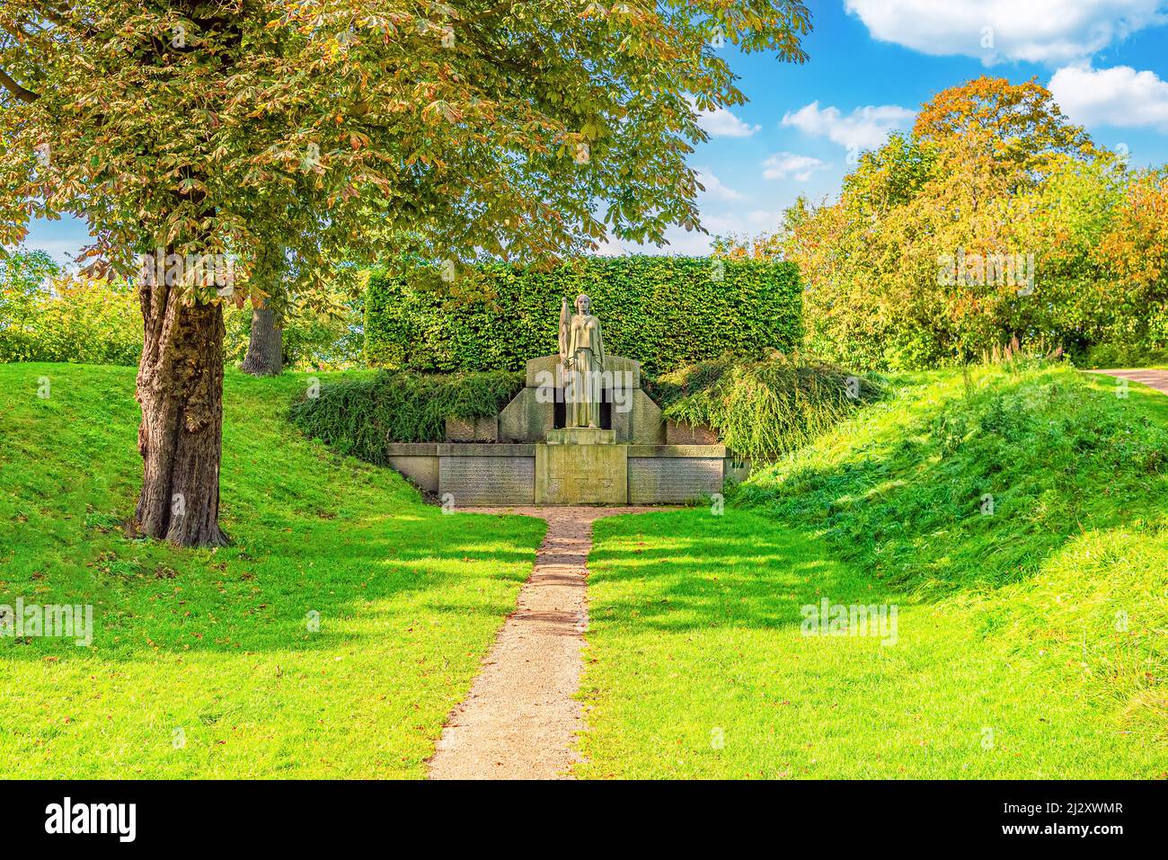 Il Memorial per i volontari nordici e caduti si trova su Smedelinien, parte di Kastellet. Copenaghen, Danimarca Foto Stock