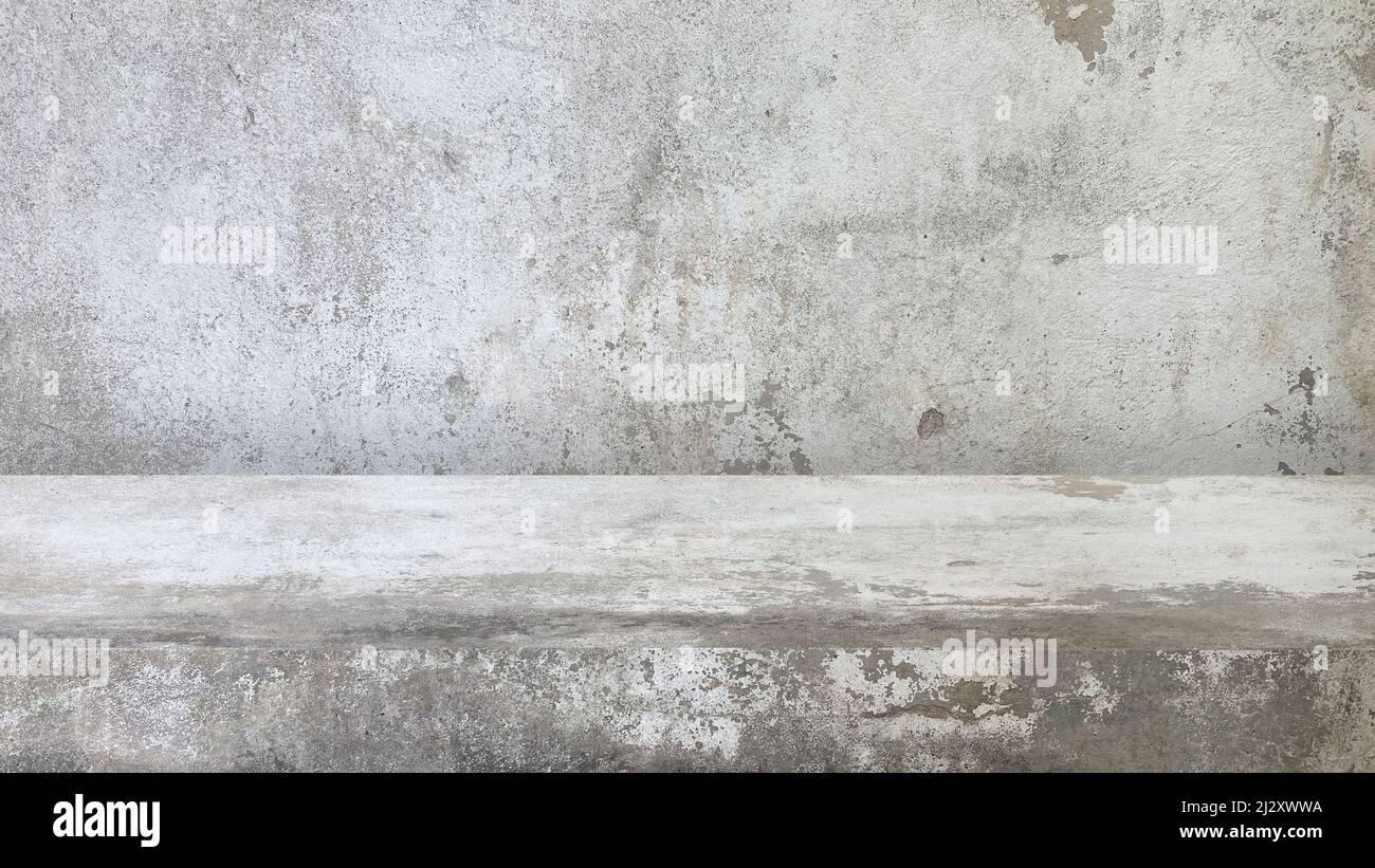 il prodotto della tabella di texture di calcestruzzo vecchio mostra lo sfondo del modello con lo spazio di copia. Foto Stock