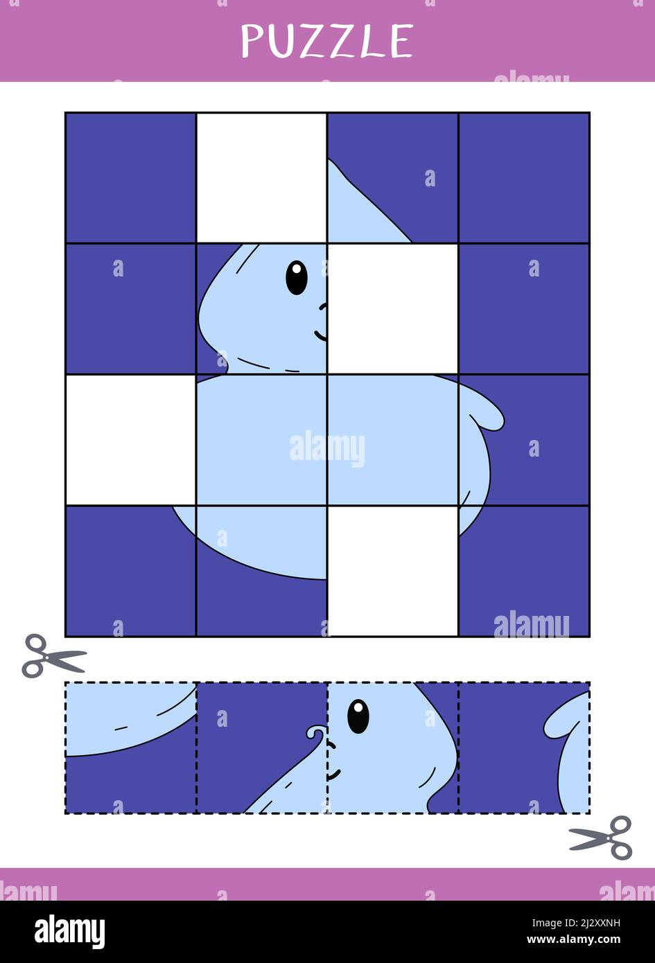 Puzzle per bambini. Tagliare e incollare Foto stock - Alamy