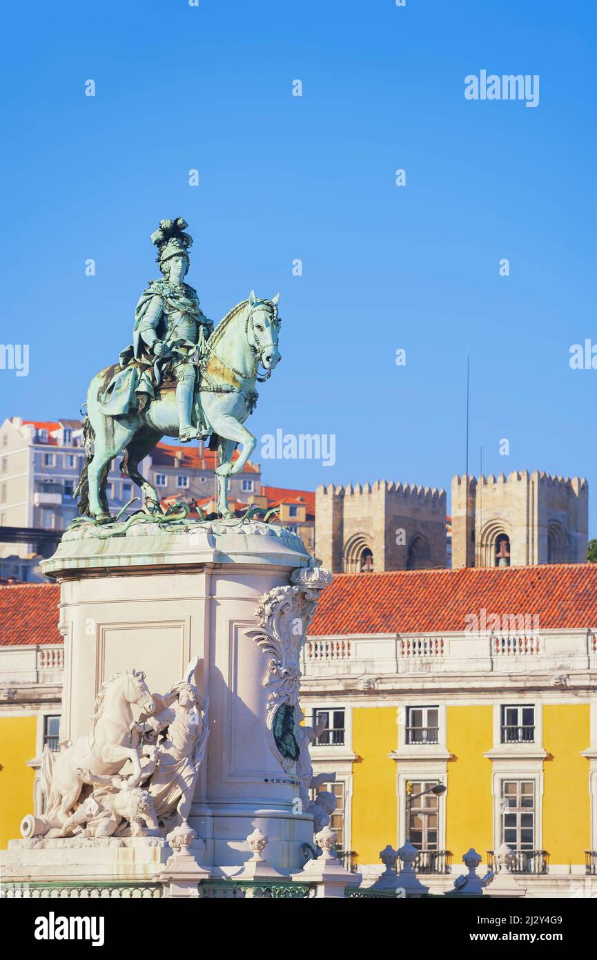 Piazza del commercio, Lisbona, Portogallo Foto Stock