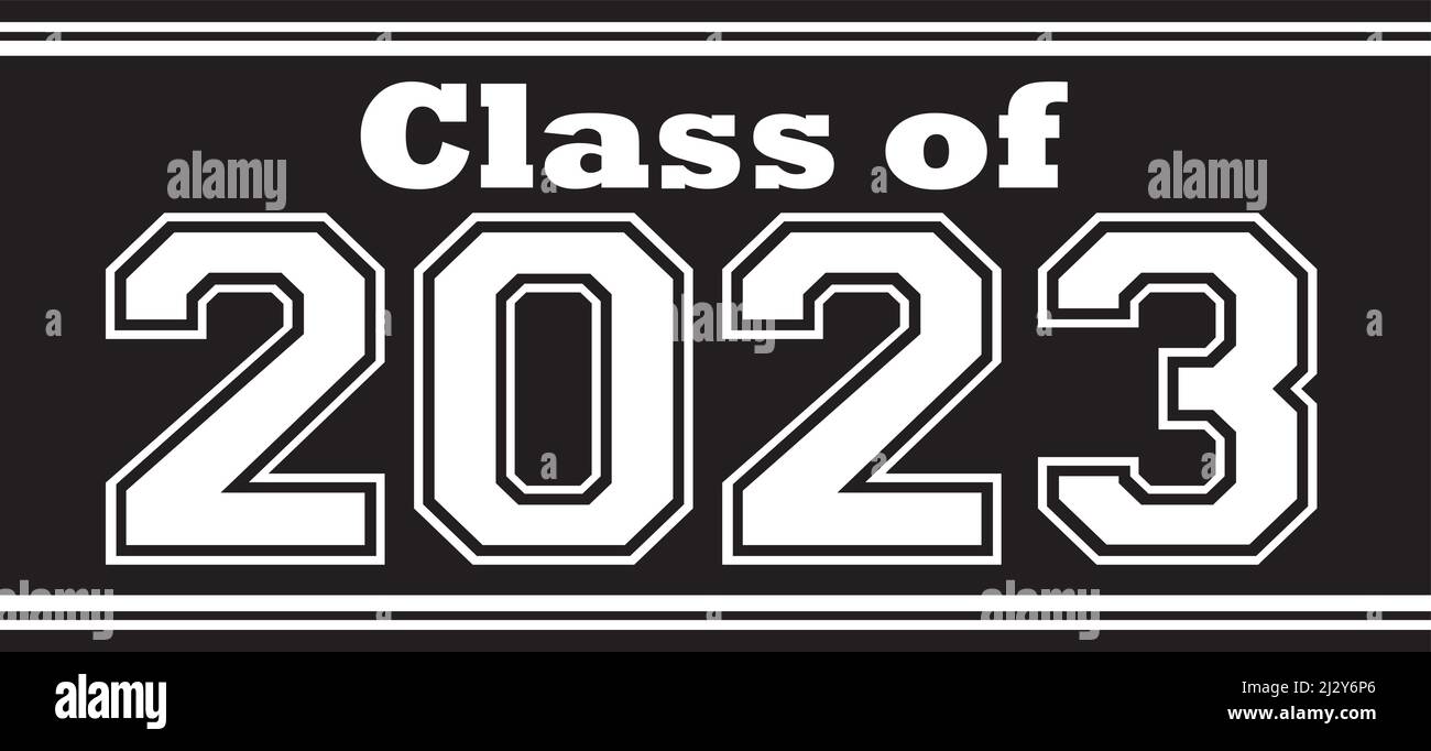 classe di 2023 banner sfondo nero Illustrazione Vettoriale