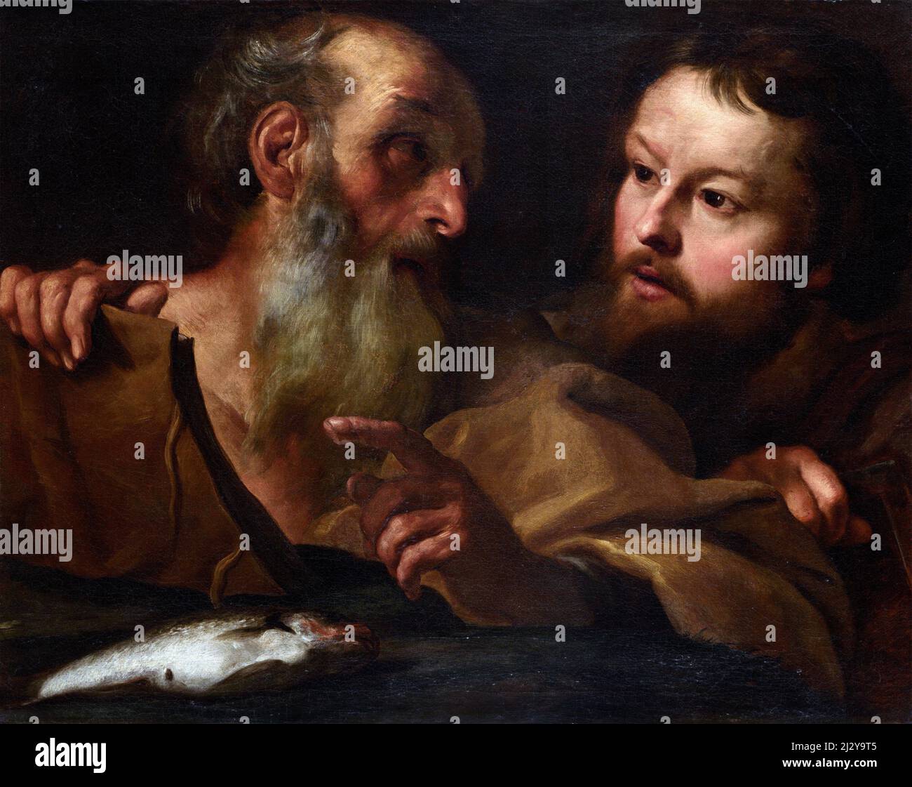 Santi Andrea e Tommaso dell'artista barocco italiano Gian Lorenzo (Gianlorenzo) Bernini (anche Giovanni Lorenzo, 1598-1680), olio su tela, prima del 1627 Foto Stock
