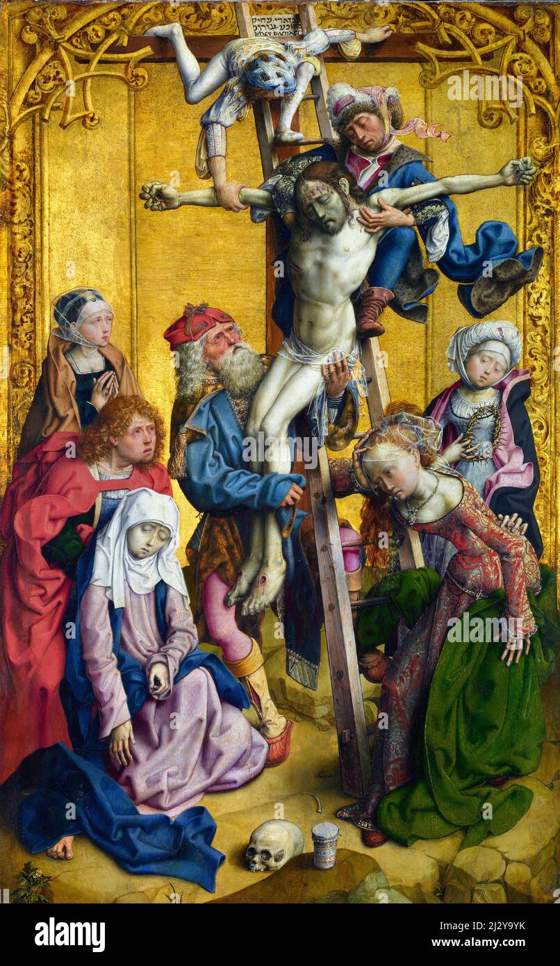 La deposizione da parte del Maestro della pala d'altare di San Bartolomeo (attiva, c.. 1470-1510), olio su quercia, c.. 1500-05 Foto Stock