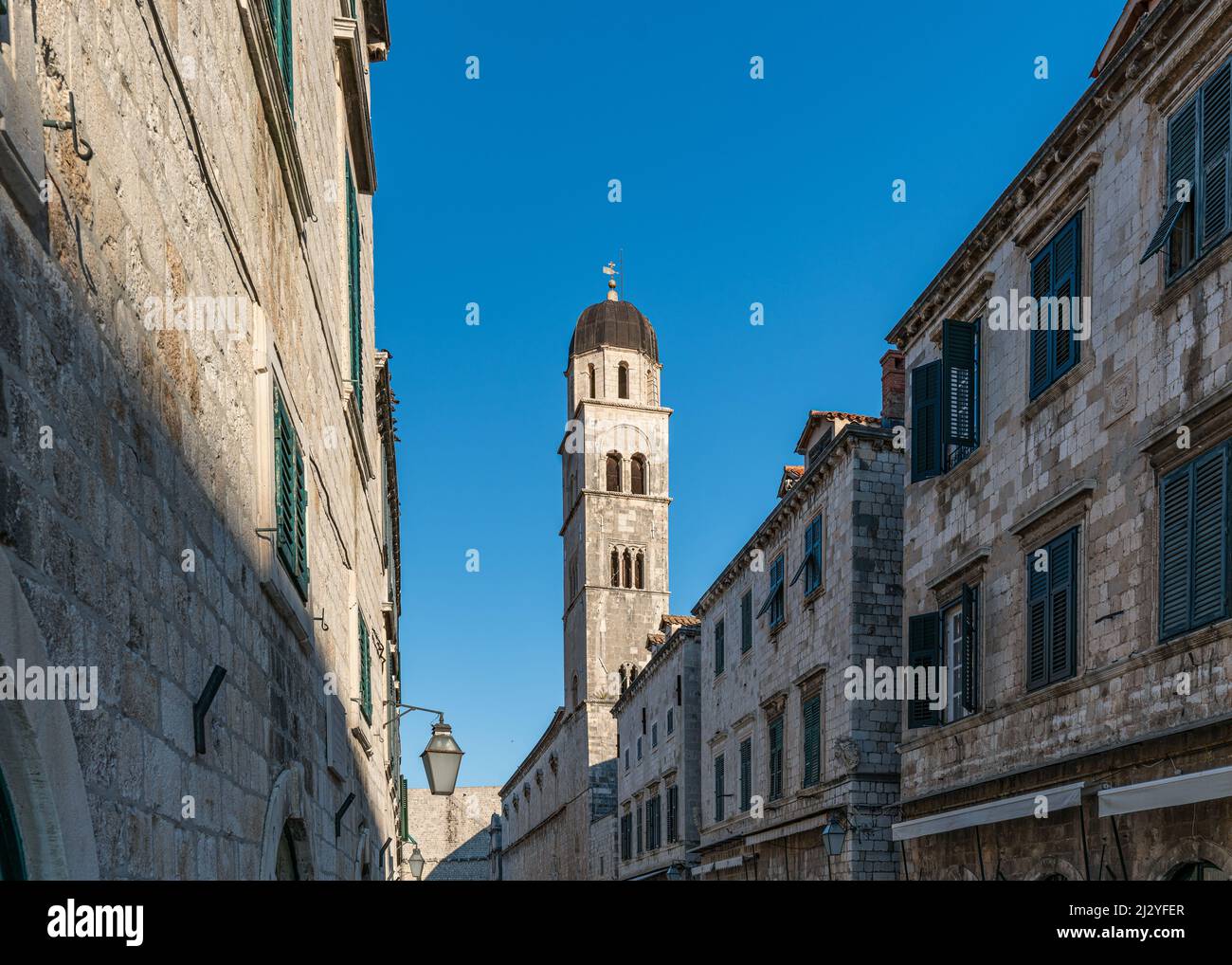 Torre nel centro storico di Dubrovnik, Dalmazia, Croazia. Foto Stock