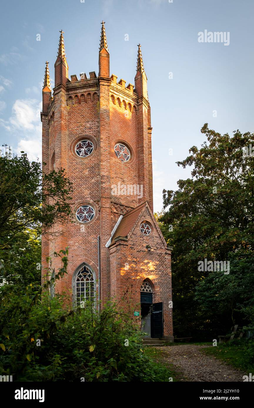 Torre panoramica sul Hessenstein a Gut Panker, Pilsberg, Panker, Lütjenburg, distretto di Plön, Hohwacht Bay, Probstei Foto Stock