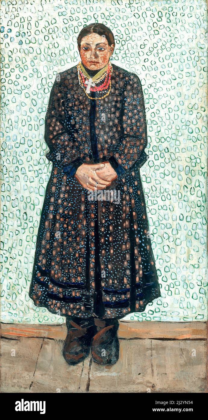 Vladimir Burliuk - ragazza contadina Ucraina - 1910 Foto Stock