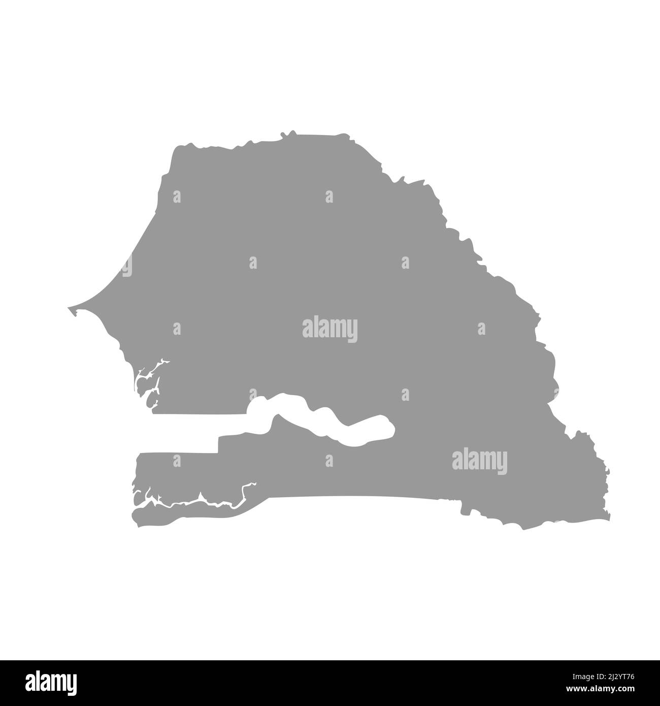 Sagoma della mappa vettoriale del paese del Senegal Illustrazione Vettoriale