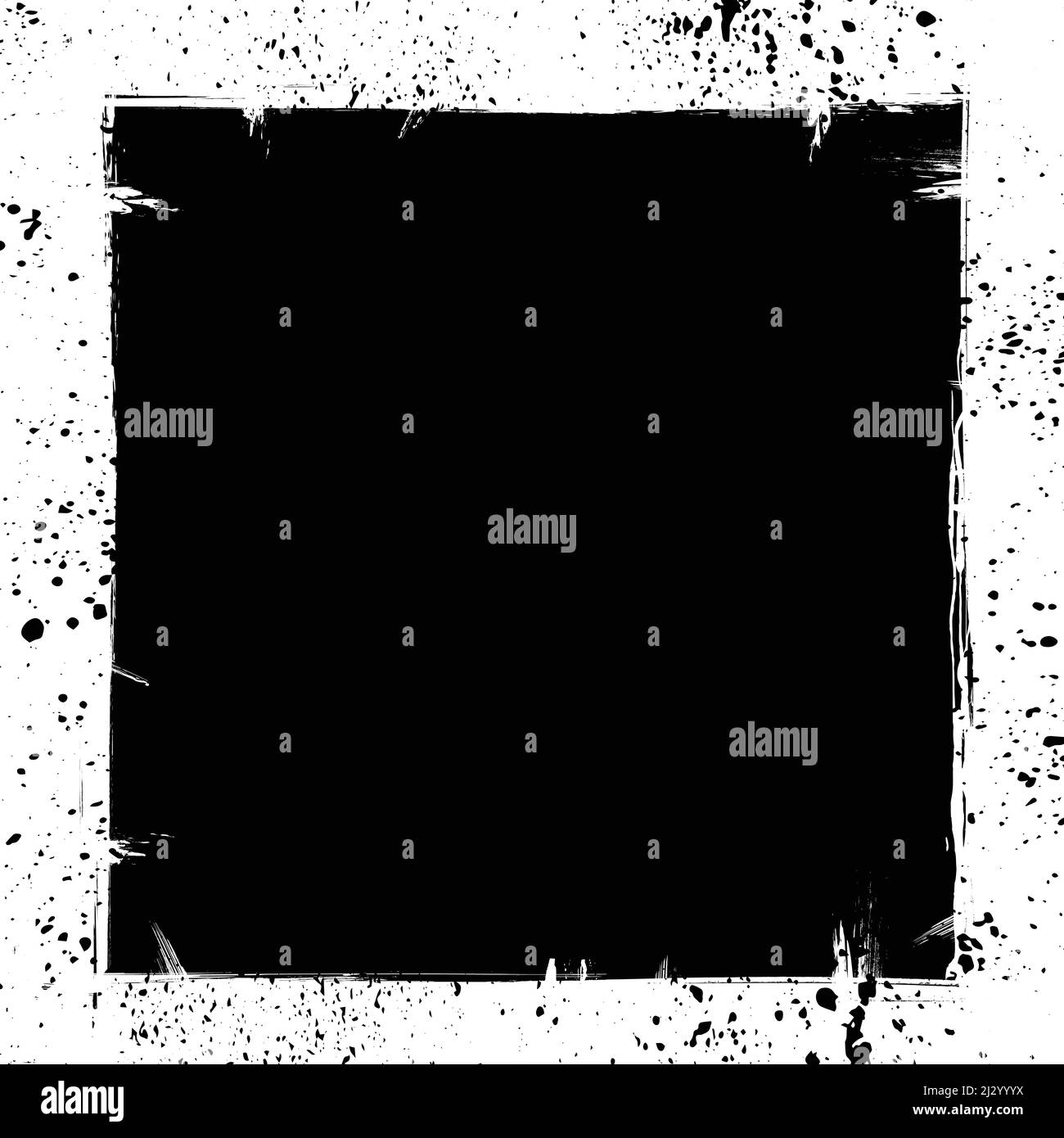 Cornice quadrata nera e bianca grunge Illustrazione Vettoriale