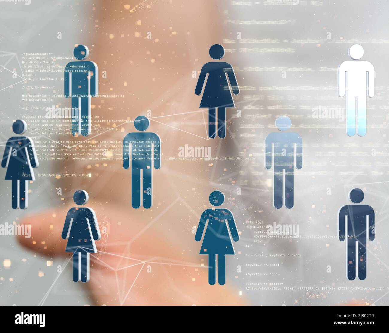 Un'illustrazione del concetto di rete - team organigramma Foto Stock