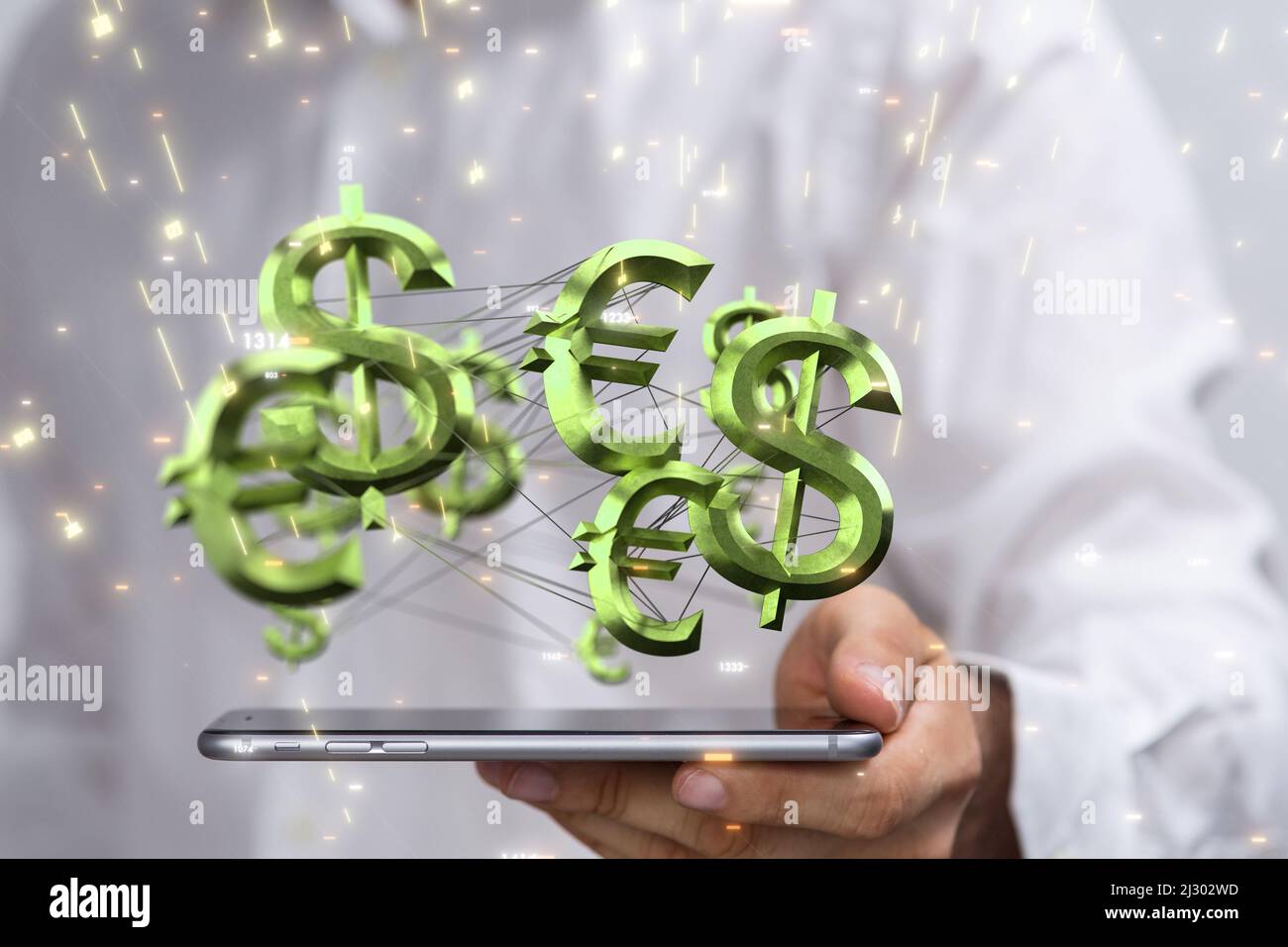 Un'illustrazione dei simboli euro e dollaro Foto Stock