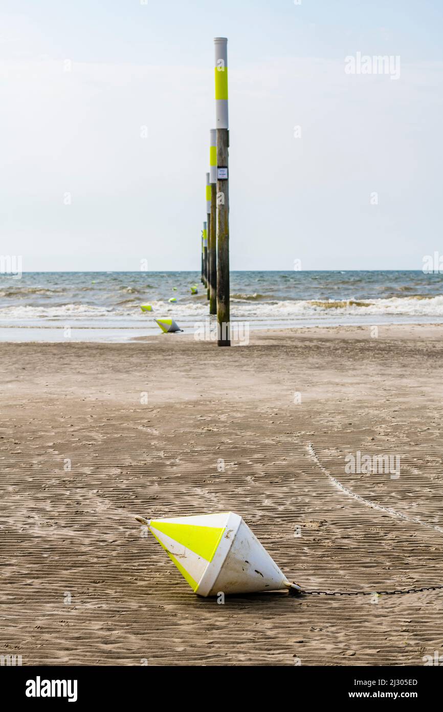 Marchio del mare, boa, Sankt Peter-Ording, Schleswig-Holstein, Germania Foto Stock