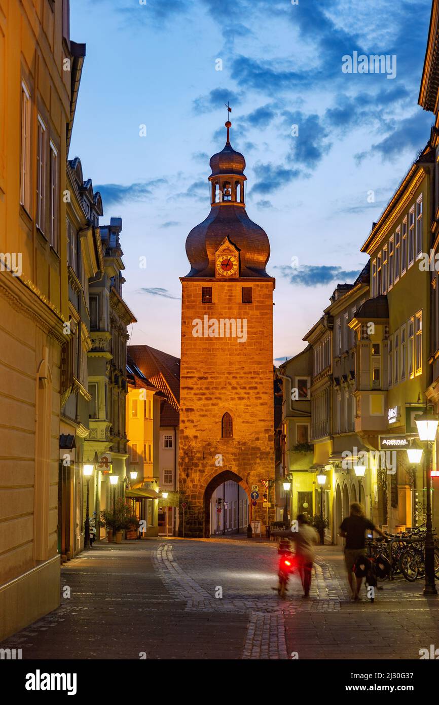 Coburg; Ebreo's Gate; Ebreo Alley; atmosfera serale Foto Stock