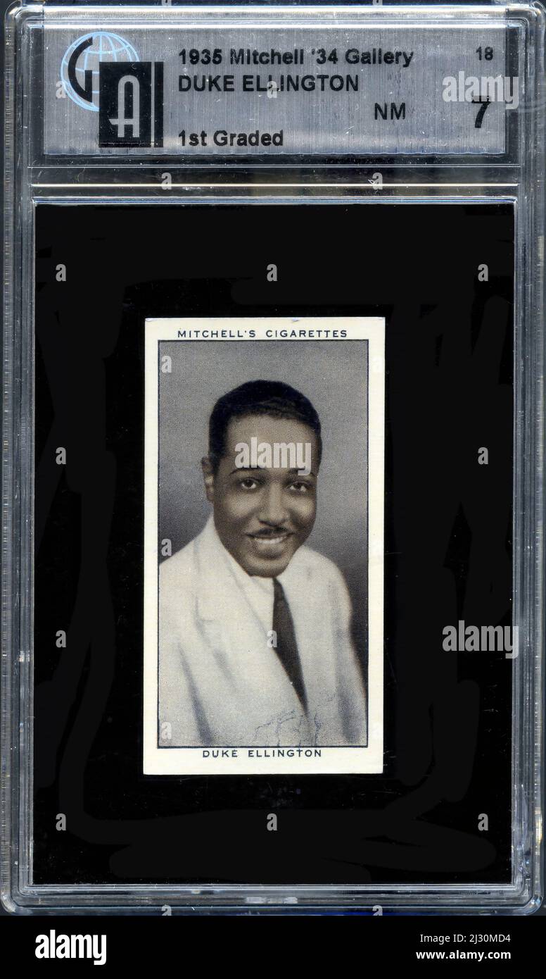 Una carta commerciale della galleria Mithcell '34 del 1935 raffigurante il musicista Duke Ellington. Foto Stock