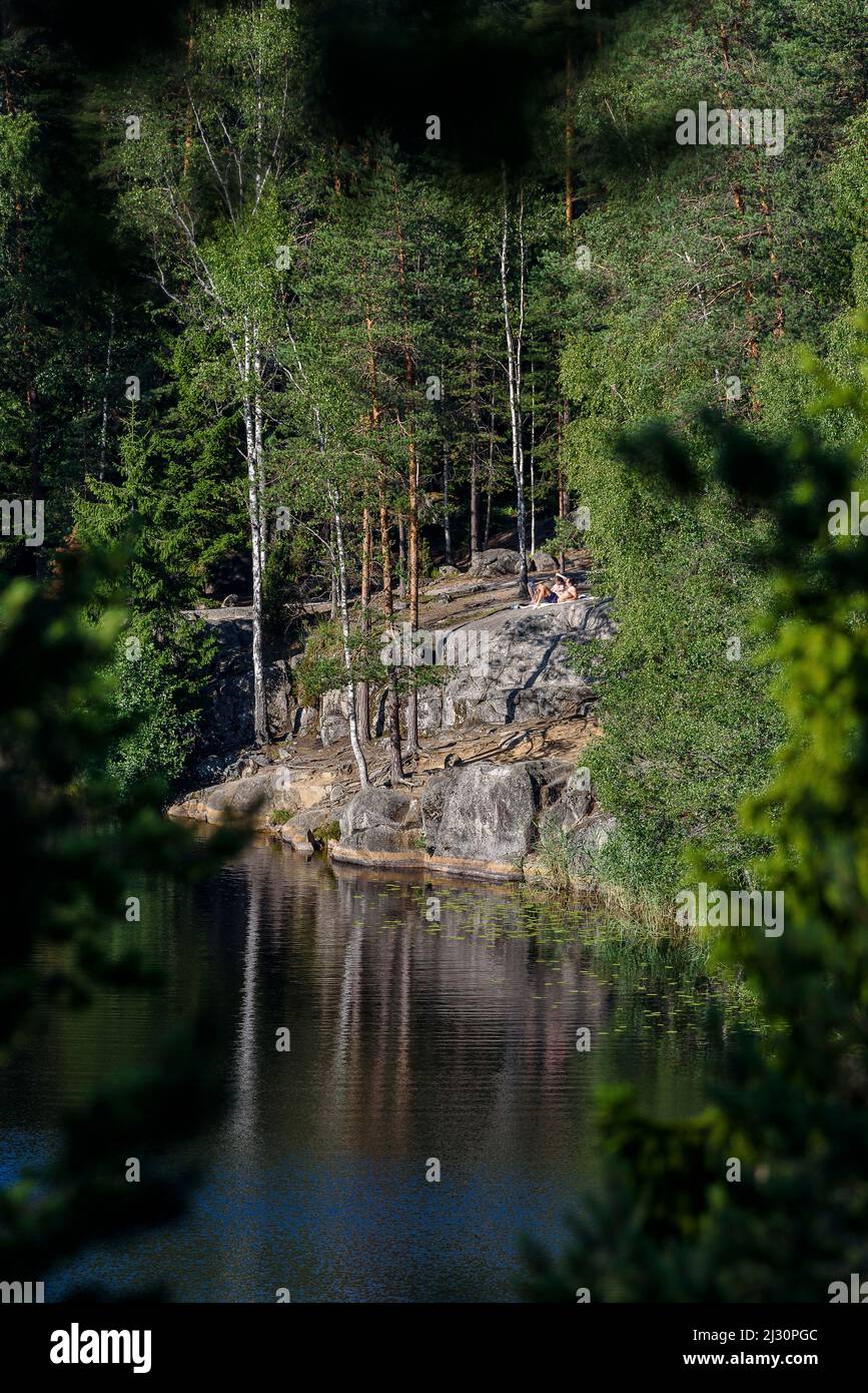 Parco Nazionale Nuuksio, Espoo, Helsinki, Finlandia Foto Stock