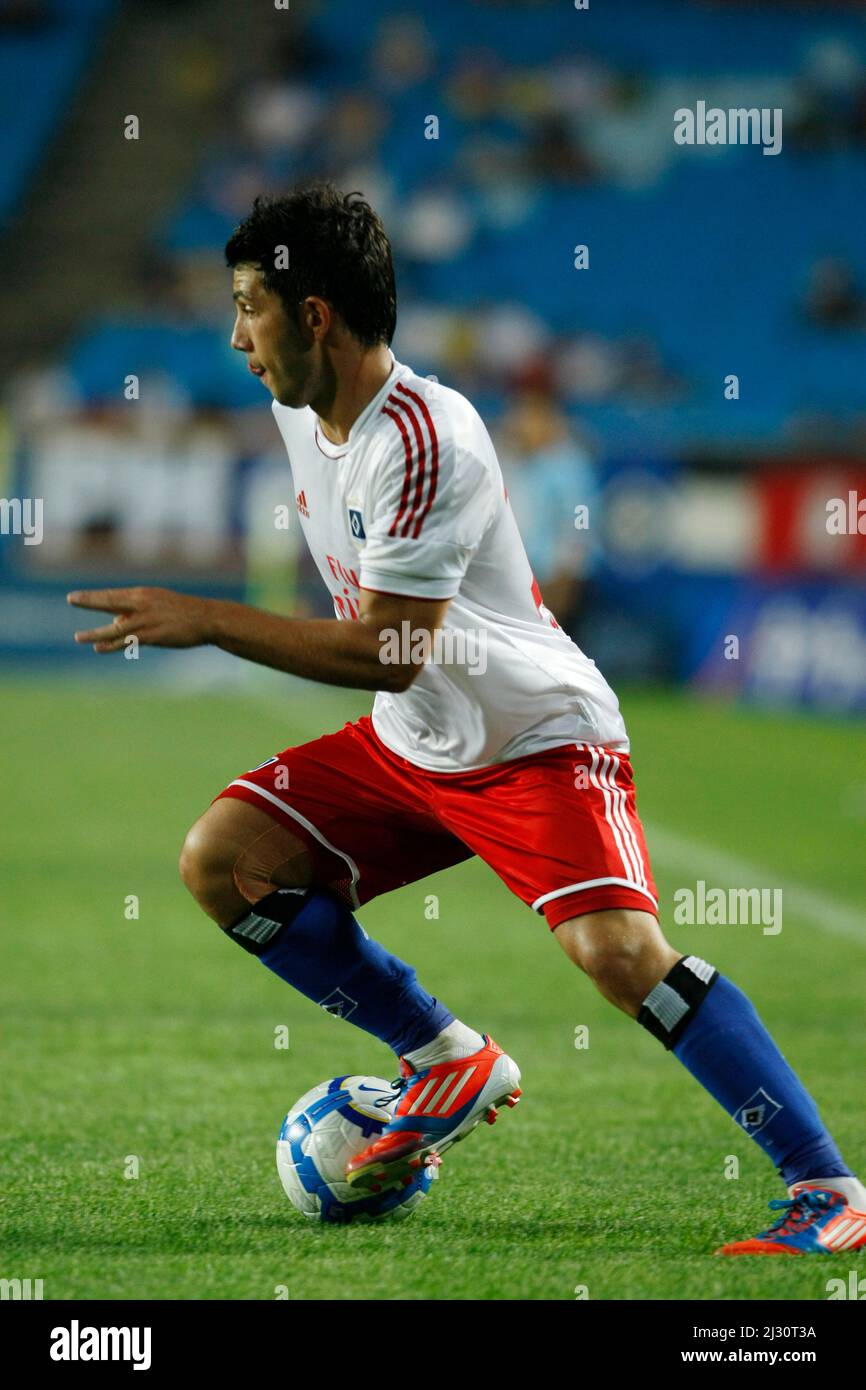 20 luglio 2012 - Corea del Sud, Suwon : Hamburger SV di Germania e FC Groningen di giocatori Netherland gareggiano palla durante il turno di qualificazione della Peace Cup Suwon. Hamburger SV ha vinto la partita 2-1. Foto Stock