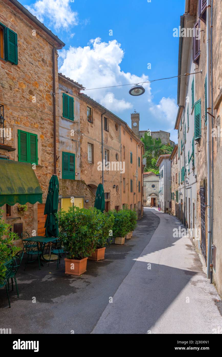 Vicolo di Roccatederighi, Roccastrada, Maremma, Provincia di Grosseto, Toscana, Italia Foto Stock