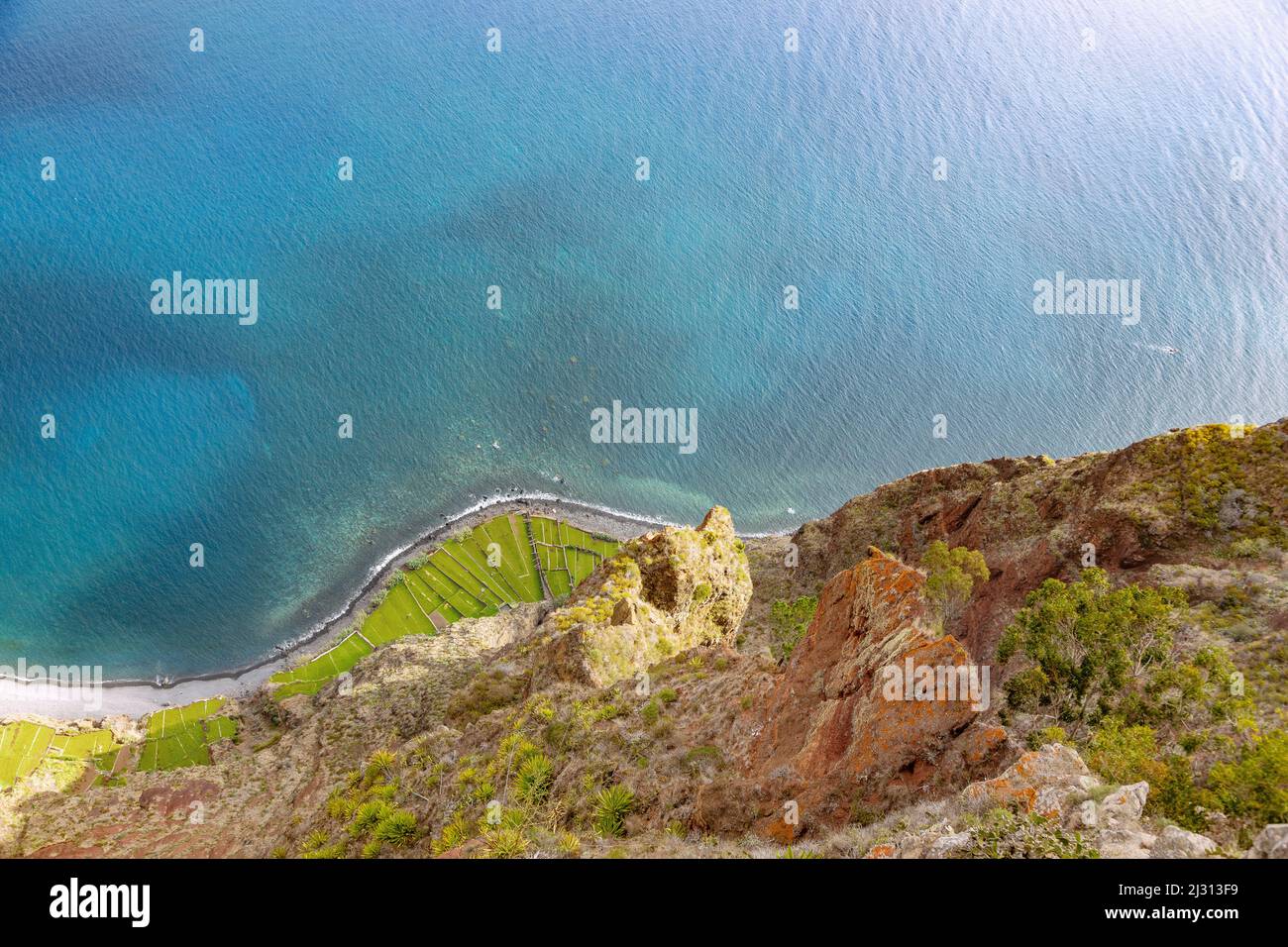 Cabo Girao; vista sulla costa meridionale Foto Stock