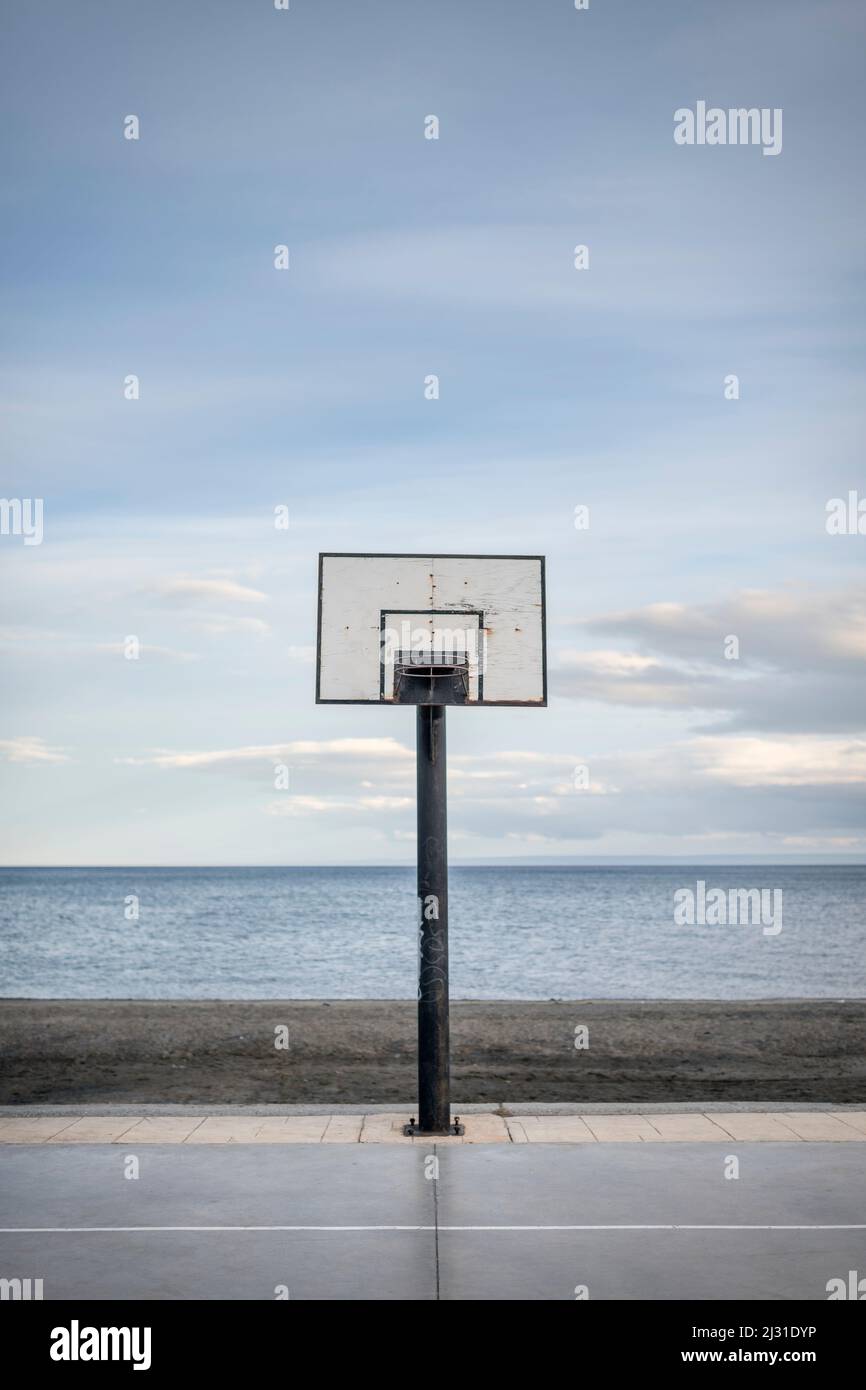 Basket sulla spiaggia di Punta Arenas, Patagonia, Cile, Sud America Foto Stock
