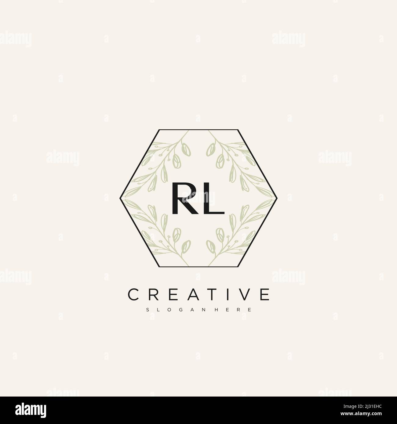Rl Initial Letter Flower Logo Template vettore premium Illustrazione Vettoriale