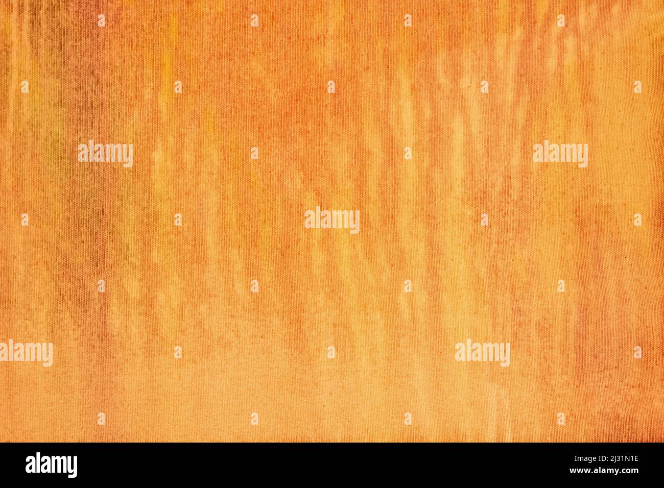 Astratto arte sfondo arancione colori. Pittura ad acquerello su tela con gradiente di zenzero. Frammento di disegno su carta con motivo arrugginito. Foto Stock