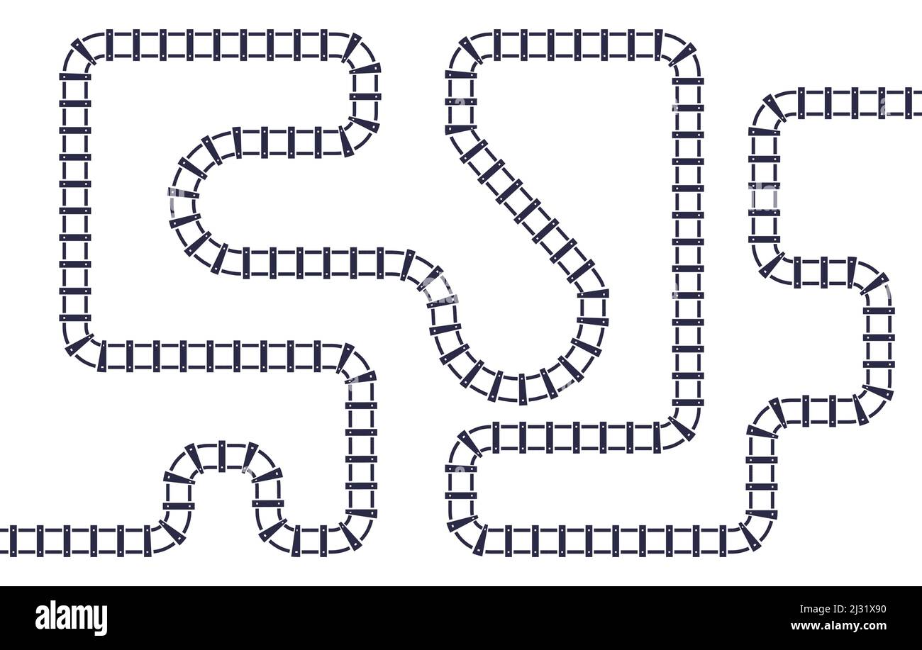 Linee ferroviarie curvilinee Illustrazione Vettoriale
