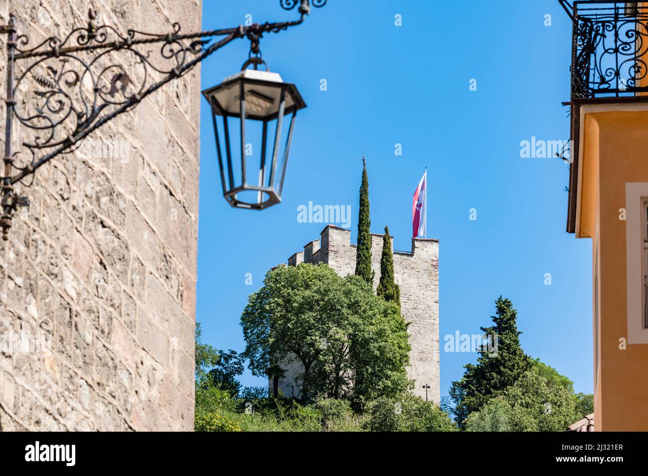 Torre delle polveri, centro storico, Merano, Alto Adige, Alto Adige, Italia Foto Stock