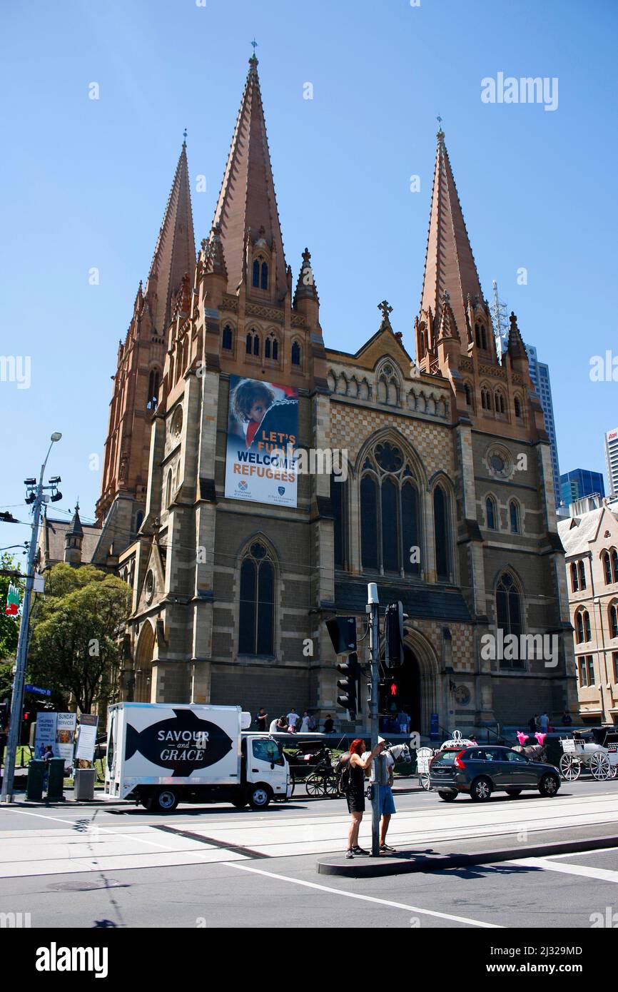 Cattedrale di St. Pauls, Melbourne, Australia. Foto Stock