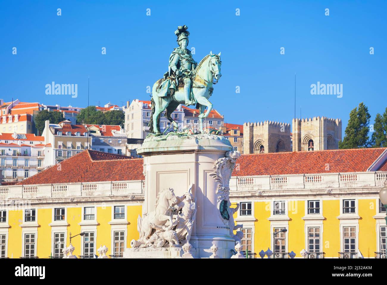 Piazza del commercio, Lisbona, Portogallo Foto Stock