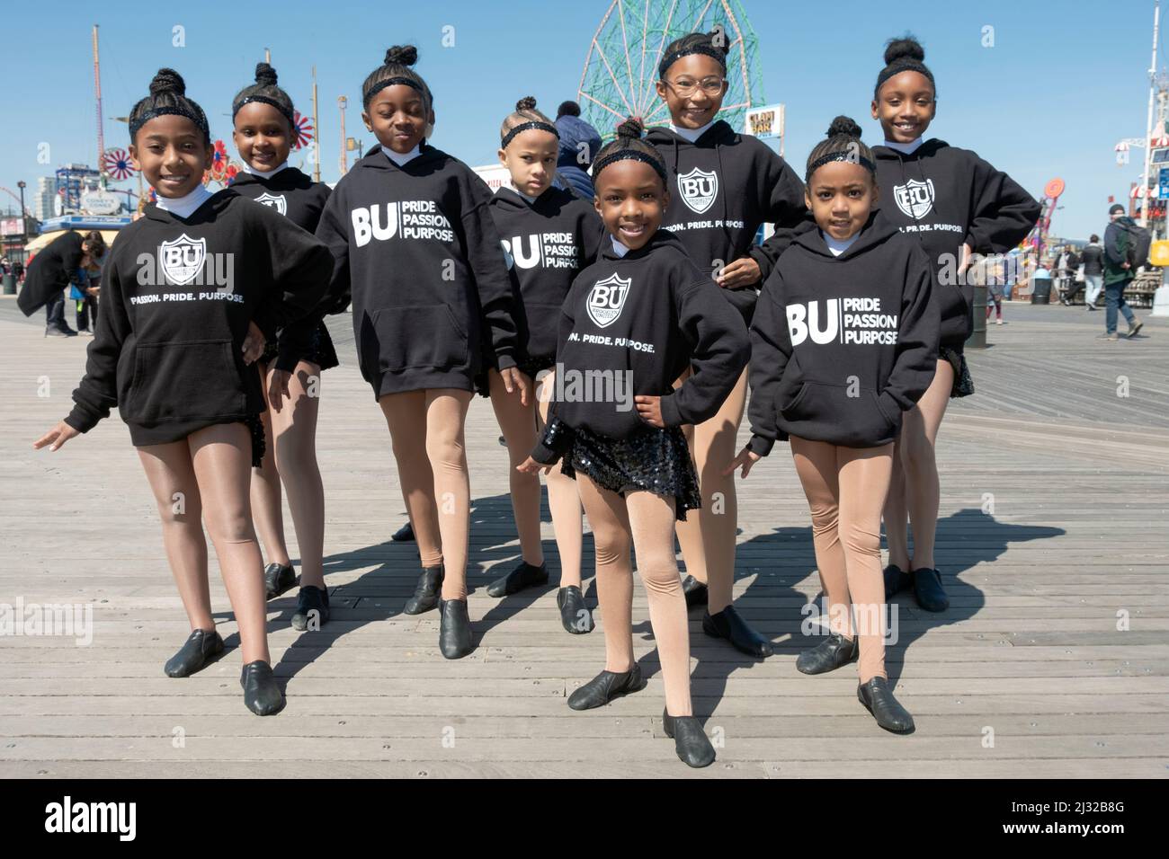 Foto di un gruppo di giovani ballerini di Brooklyn united, un programma di musica e arti incentrato su tutto uno sviluppo rotondo dei bambini della città interna. NEW YORK. Foto Stock