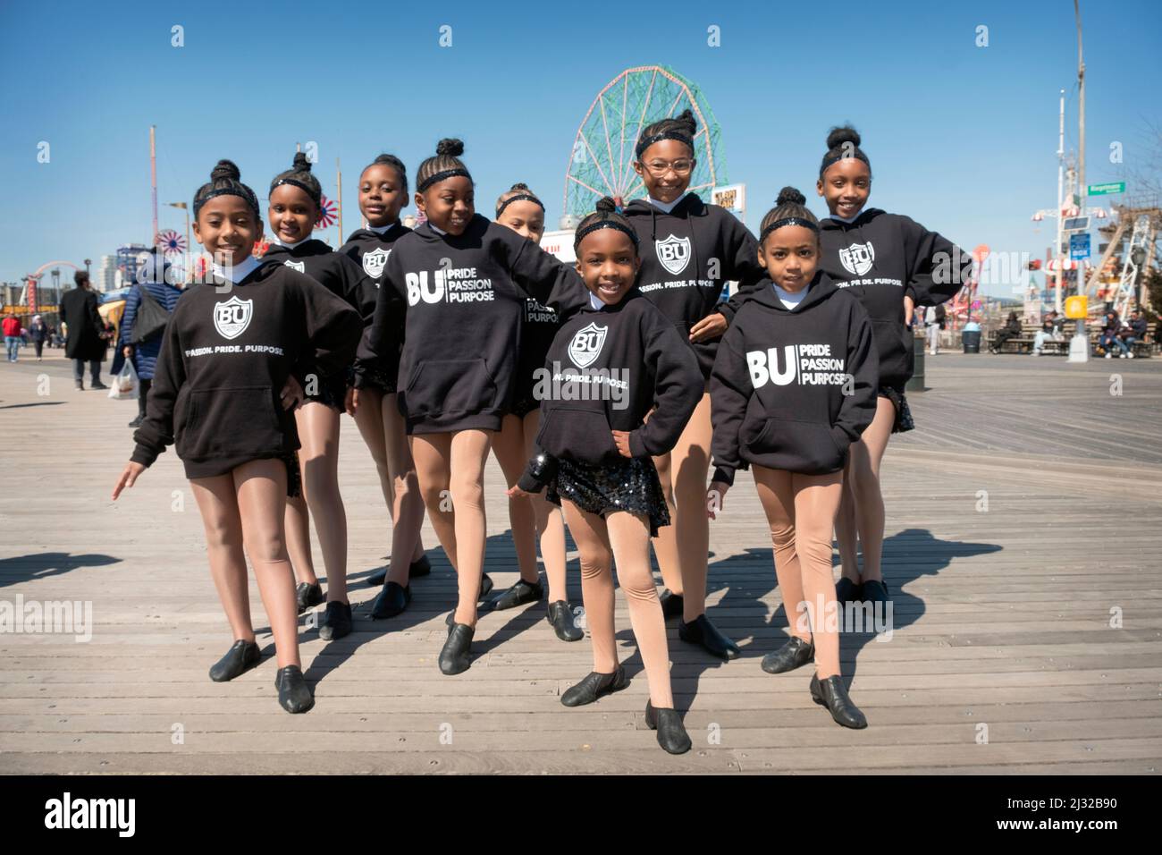 Foto di un gruppo di giovani ballerini di Brooklyn united, un programma di musica e arti incentrato su tutto uno sviluppo rotondo dei bambini della città interna. NEW YORK. Foto Stock